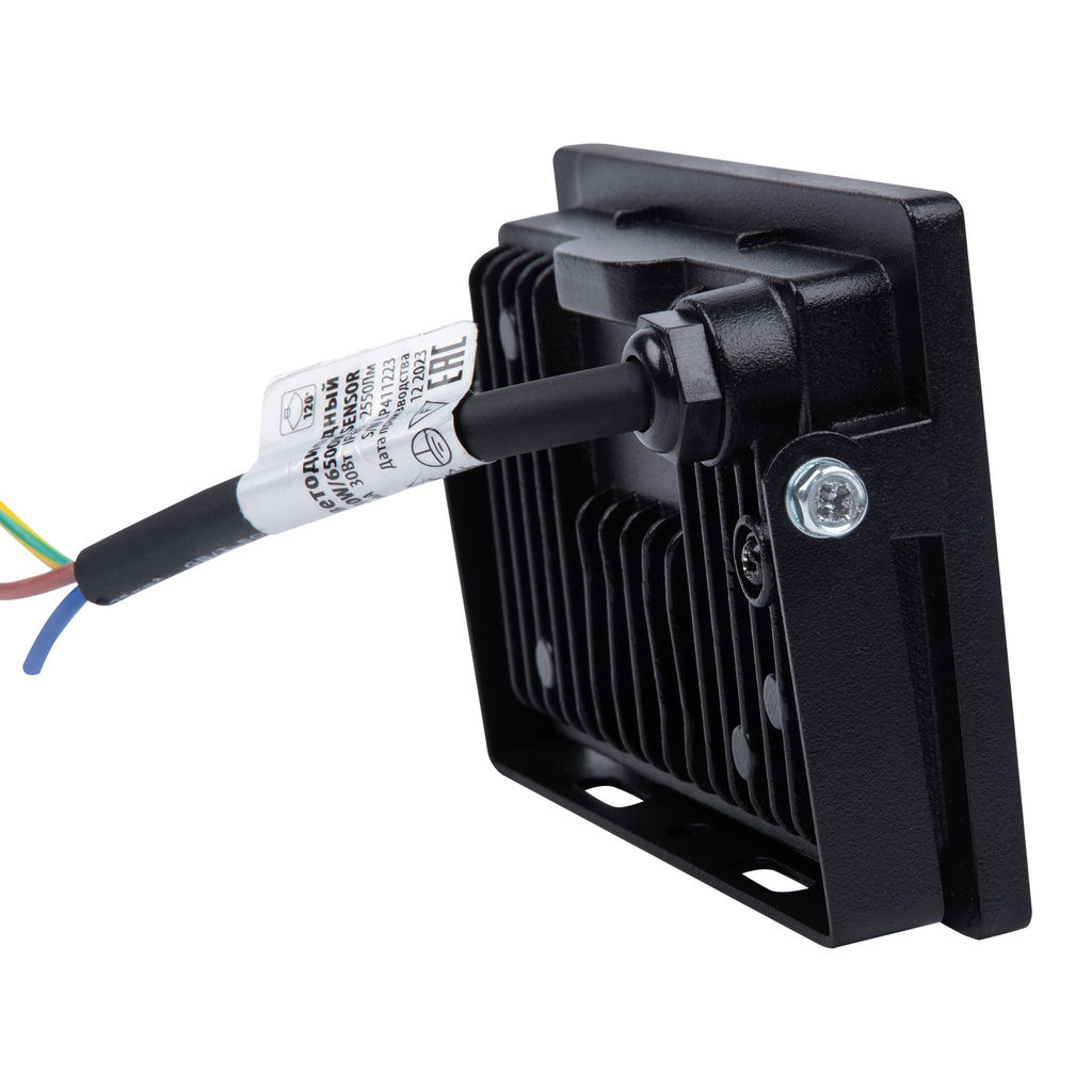 ULF-Q518 30W/6500K SENSOR IP65 220-240V BLACK Прожектор светодиодный с датчиком движения и освещенности. Дневной свет (6500K). Корпус черный. TM Volpe