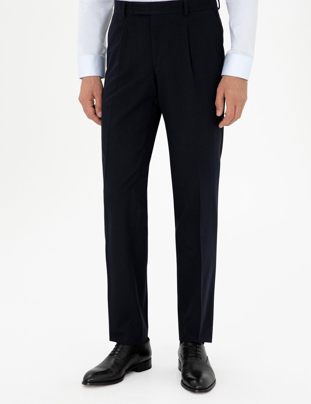 Темно-синие тканевые брюки узкого кроя - Cacharel фото 2