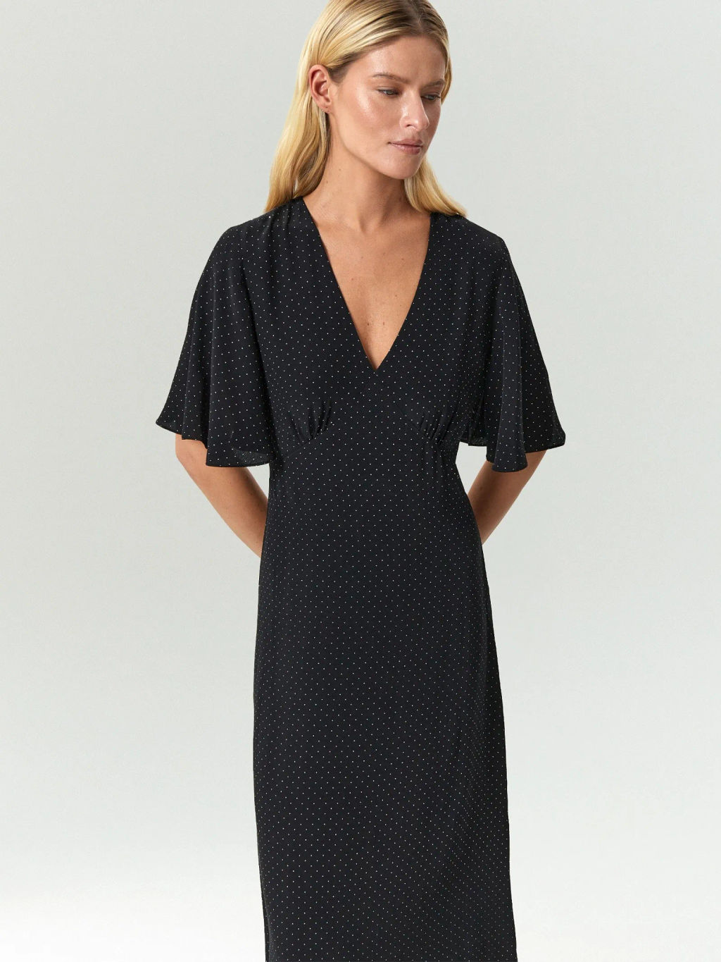 ЕМКА / Платье миди из 100% вискозы в горох - Emka фото 3