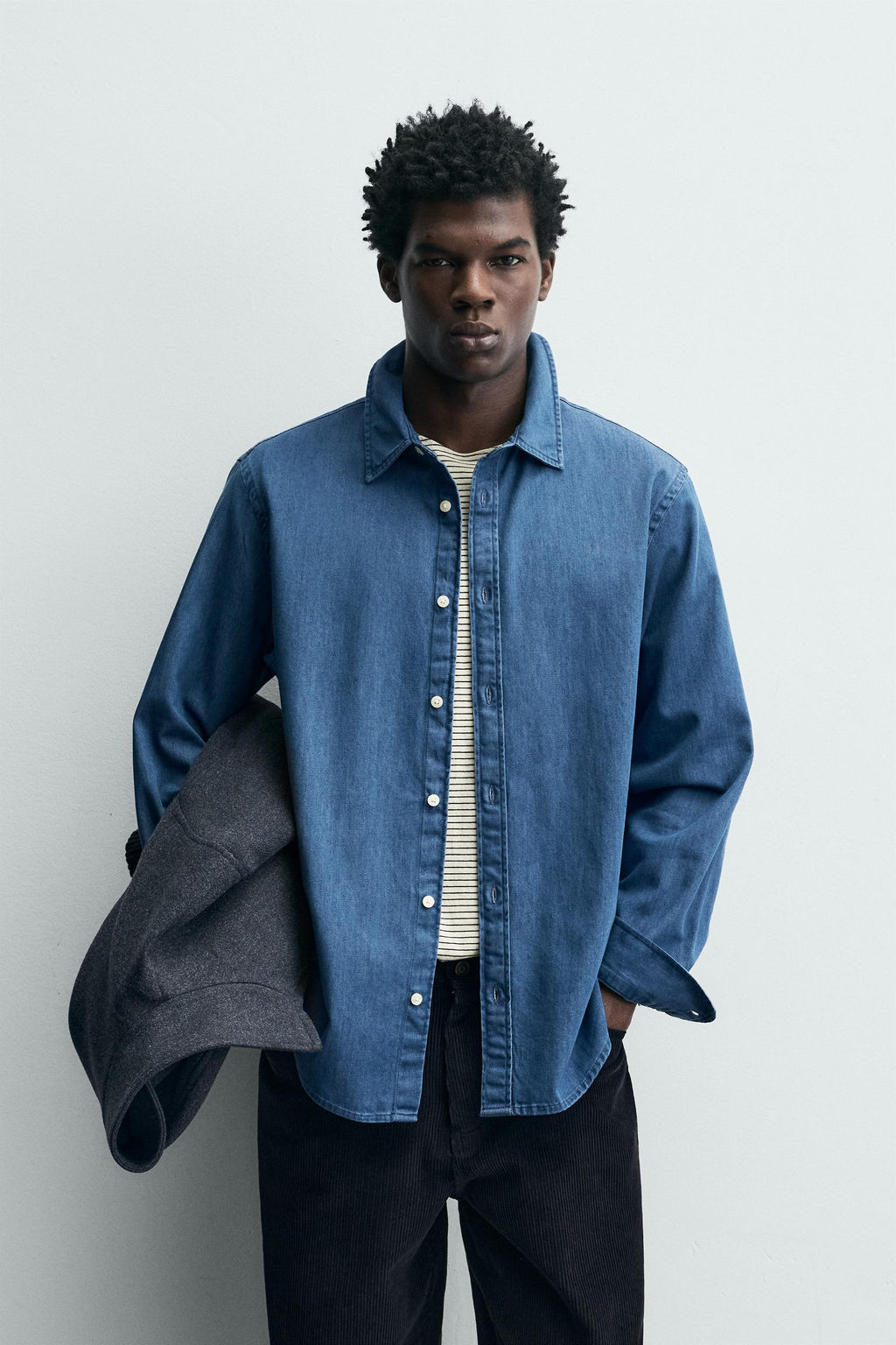 RELAXED FIT DENIM SHIRT - Zara фото 2