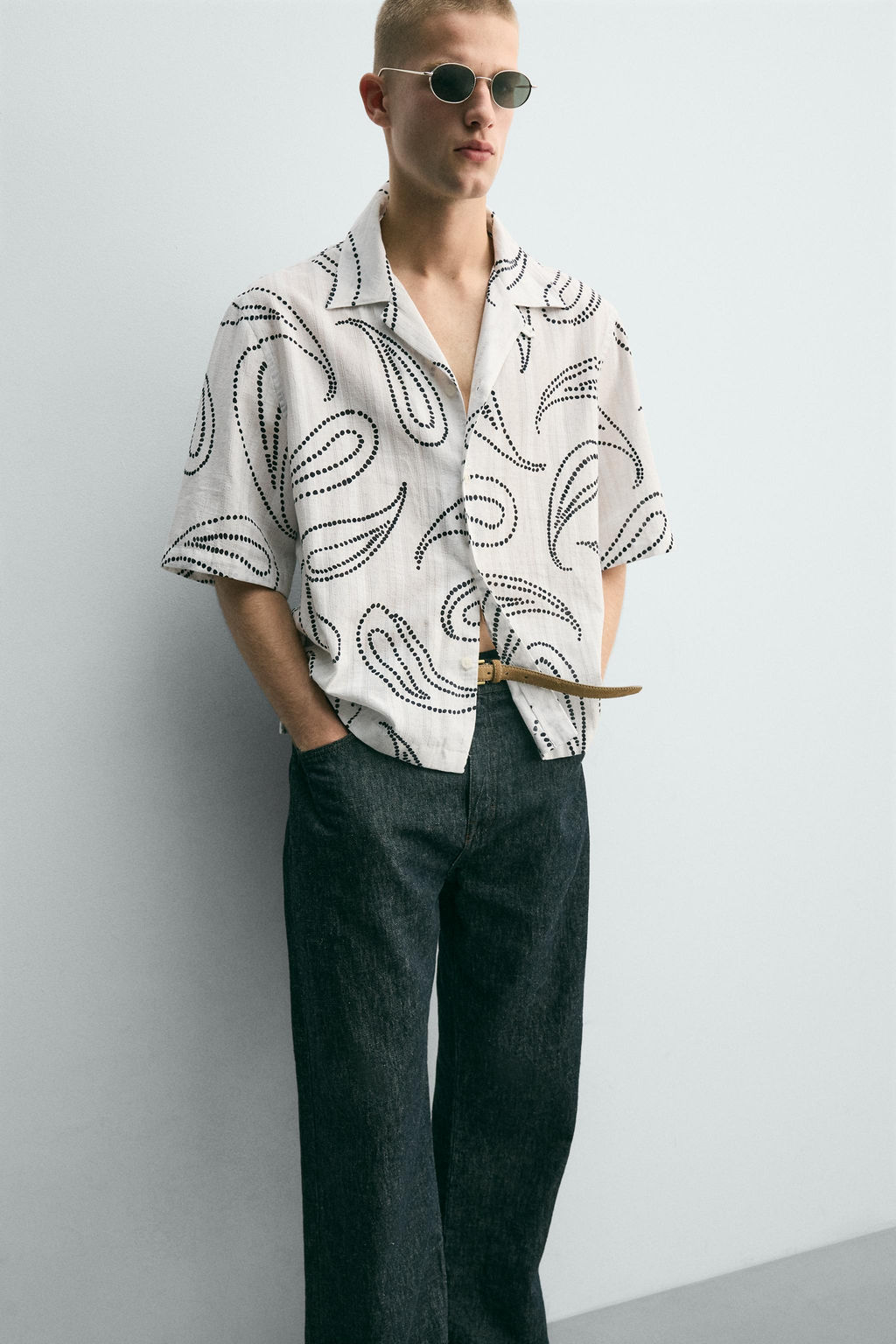 CAMISA JACQUARD ESTAMPADO PAISLEY / Blanco - Zara фото 7