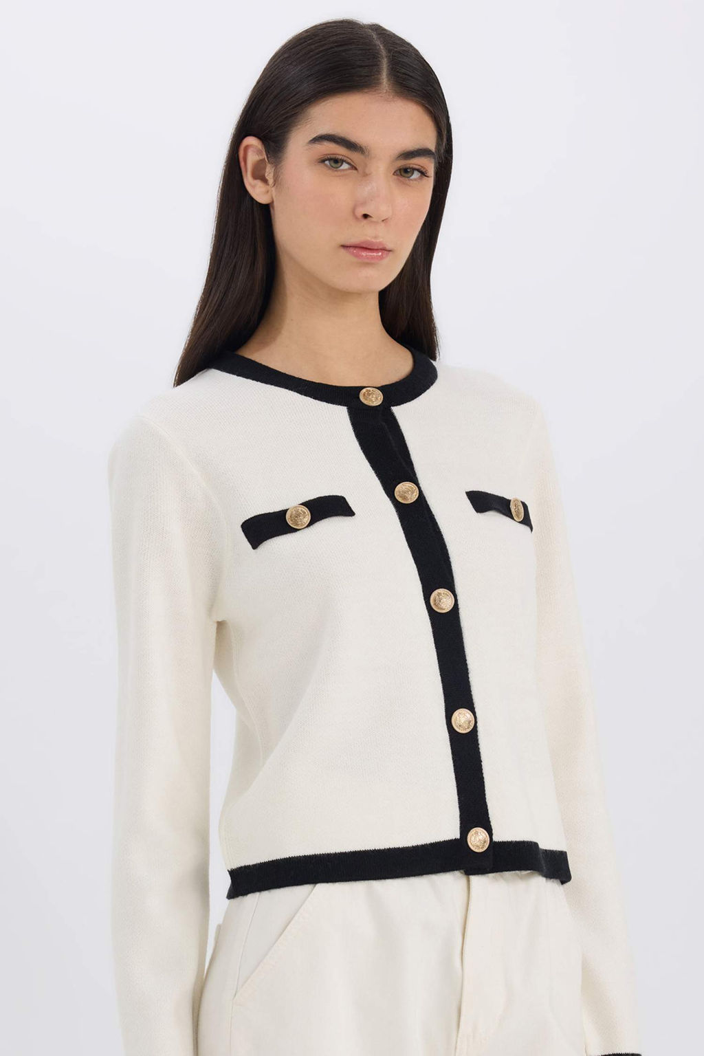 Regular Fit Bisiklet Yaka Dugmeli Basic Duz Triko H?rka - Defacto фото 4