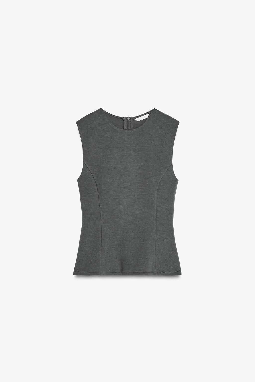 INTERLOCK PEPLUM TOP - Zara фото 5