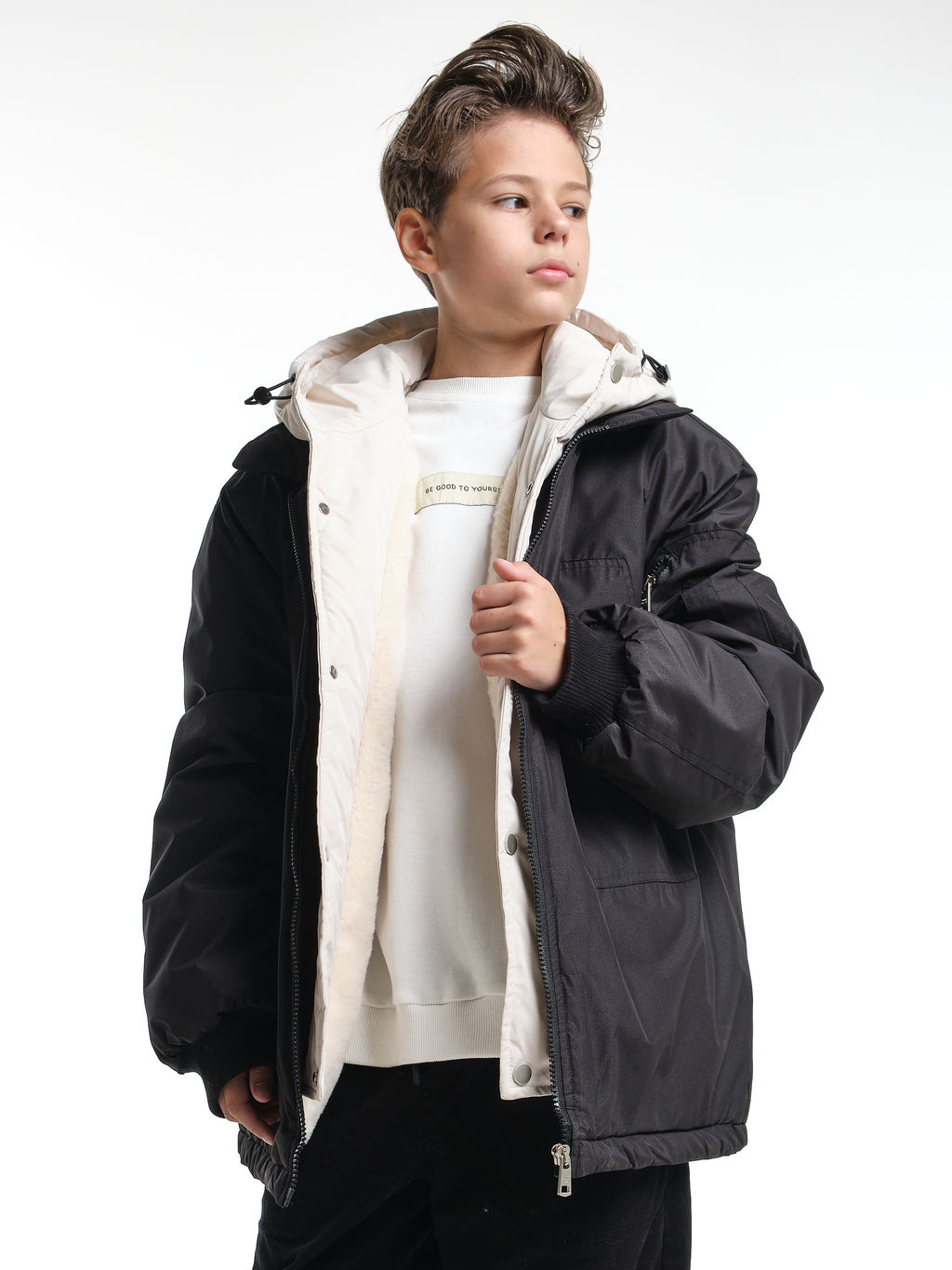 Куртка для мальчика утепленная 33-8215 черный