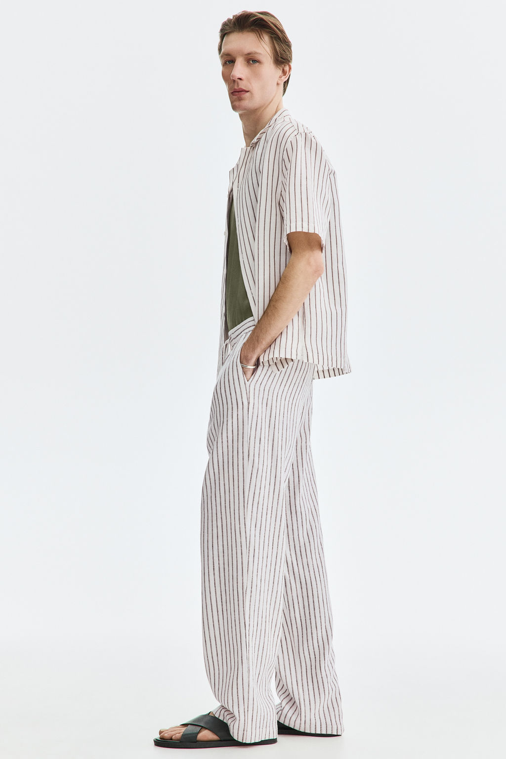 Pantal?n en mezcla de lino Relaxed Fit - H&m фото 8