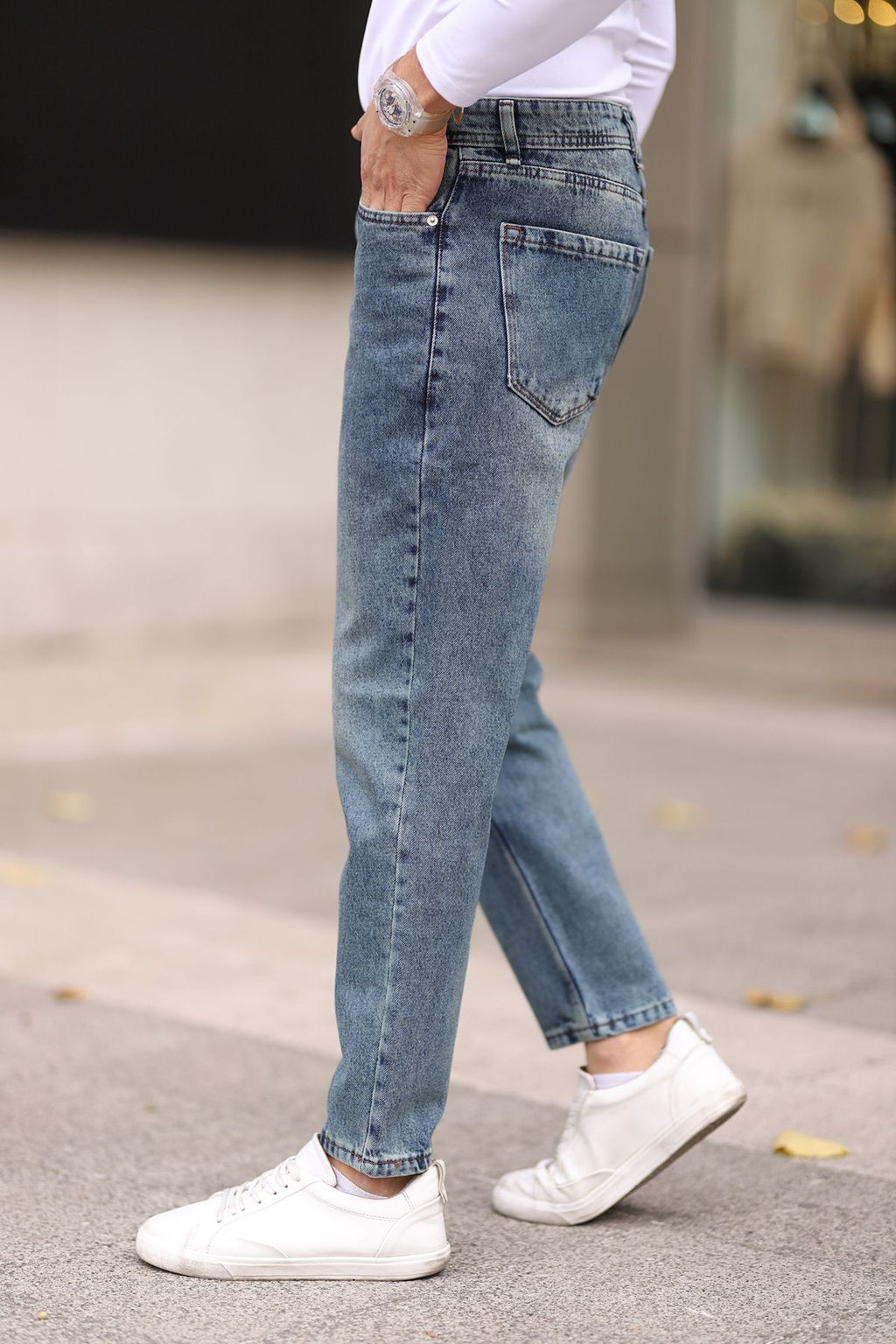 Ac?k Mavi Boyfriend Kot Pantolon Jeans TMNAW25JE00020