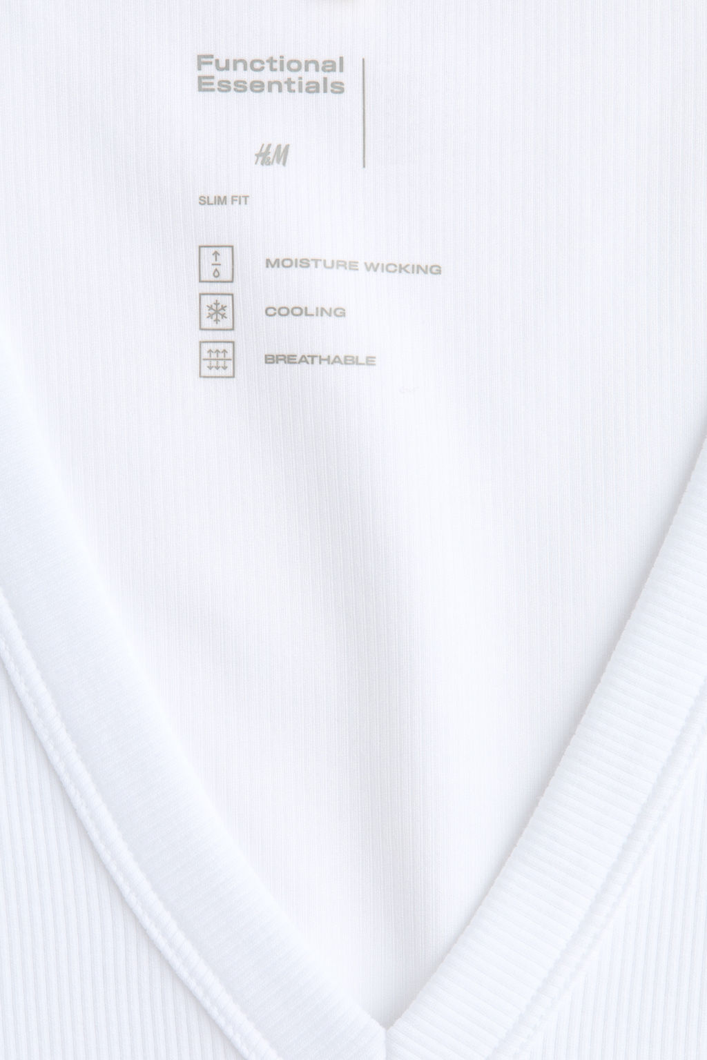 Camiseta acanalada sin mangas Cooling Slim Fit - H&m фото 9