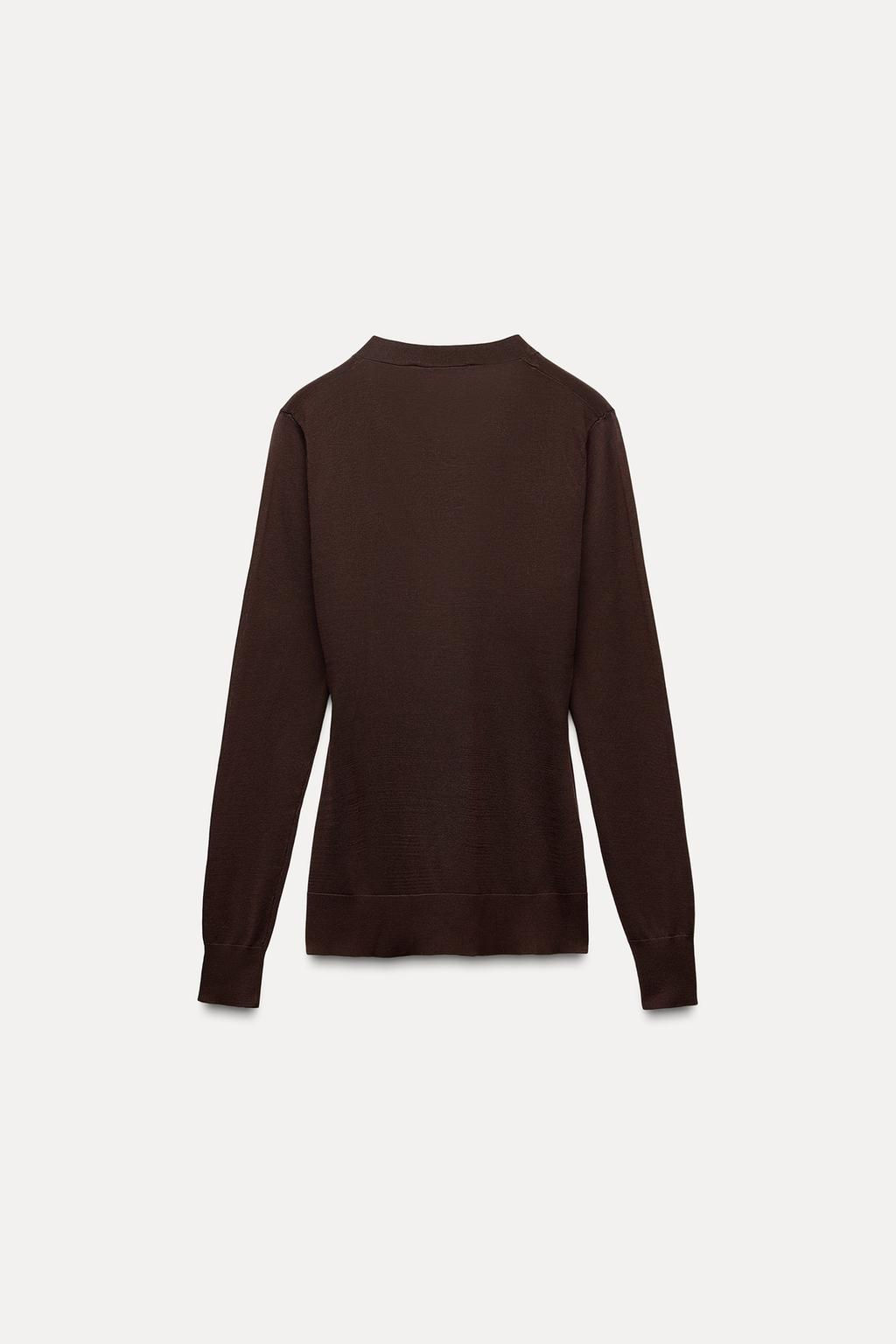BUTTONED KNIT CARDIGAN - Zara фото 7