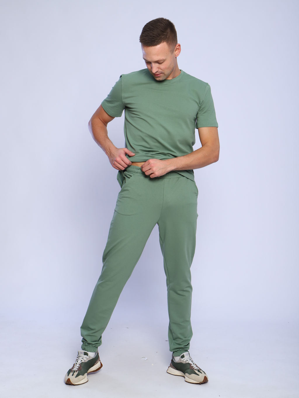 Костюм мужской (футболка+брюки)_М500/светло-зеленый - Ihomelux фото 4