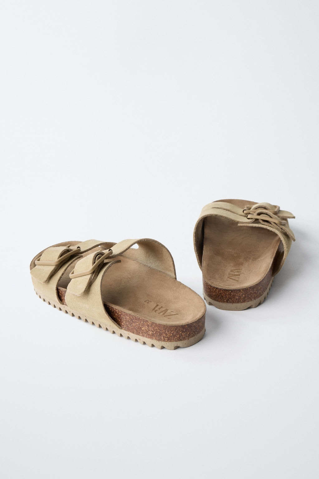 SANDALIA HEBILLAS PIEL / Marr?n Arena - Zara фото 5