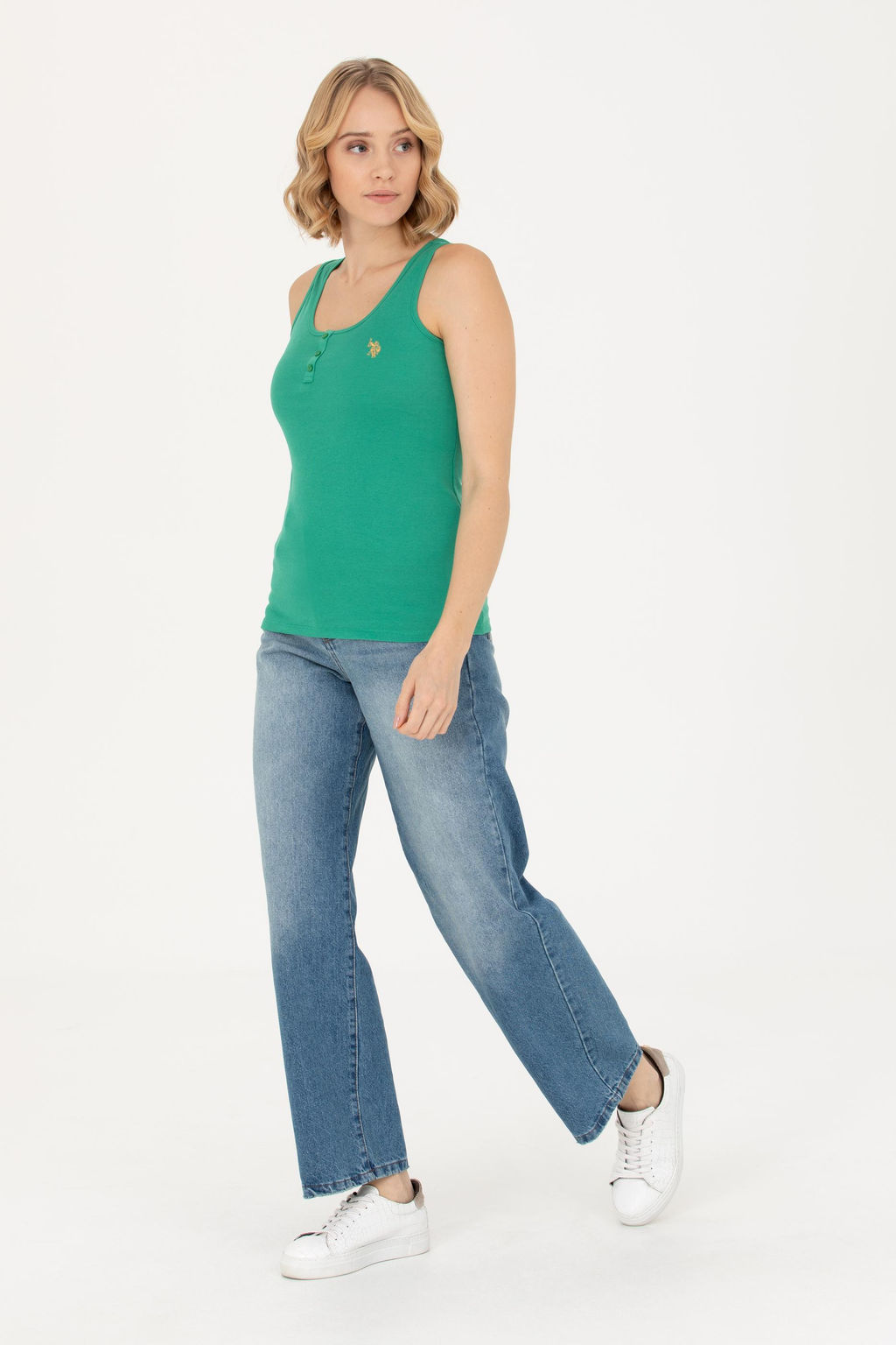 Kad_n Ye_il Basic Bisiklet Yaka Ti__rt - U.s. polo assn фото 4