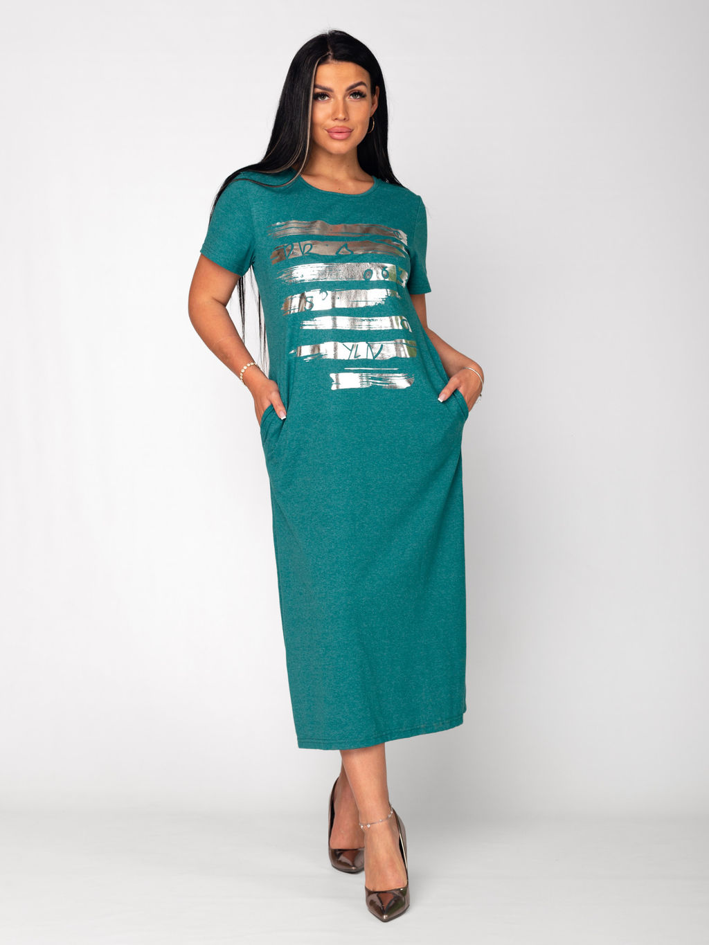 Платье женское кулирка "НАОМИ" БИРЮЗА