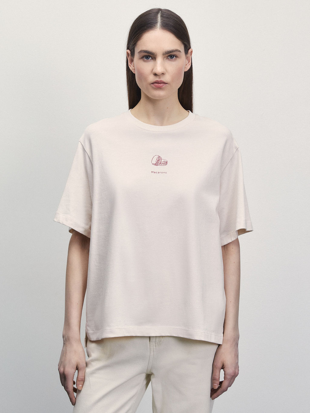 Футболка прямого кроя с принтом / Zarina  фото 3