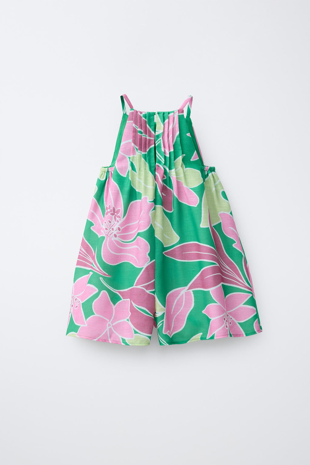 MONO CORTO CUELLO HALTER FLORES / Verde - Zara фото 2