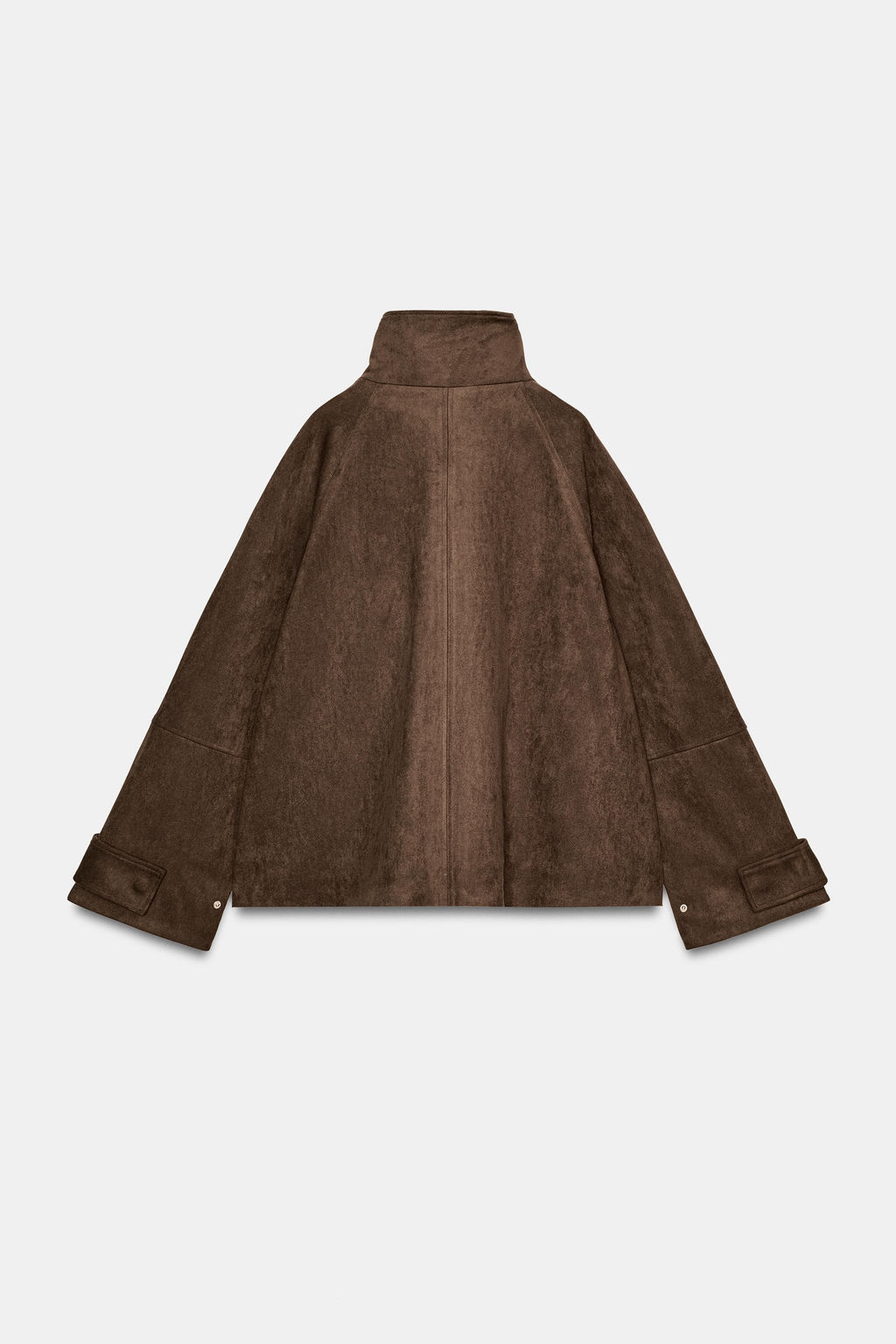 CHAQUETA EFECTO ANTE BOLSILLOS / Marr?n oscuro - Zara фото 8