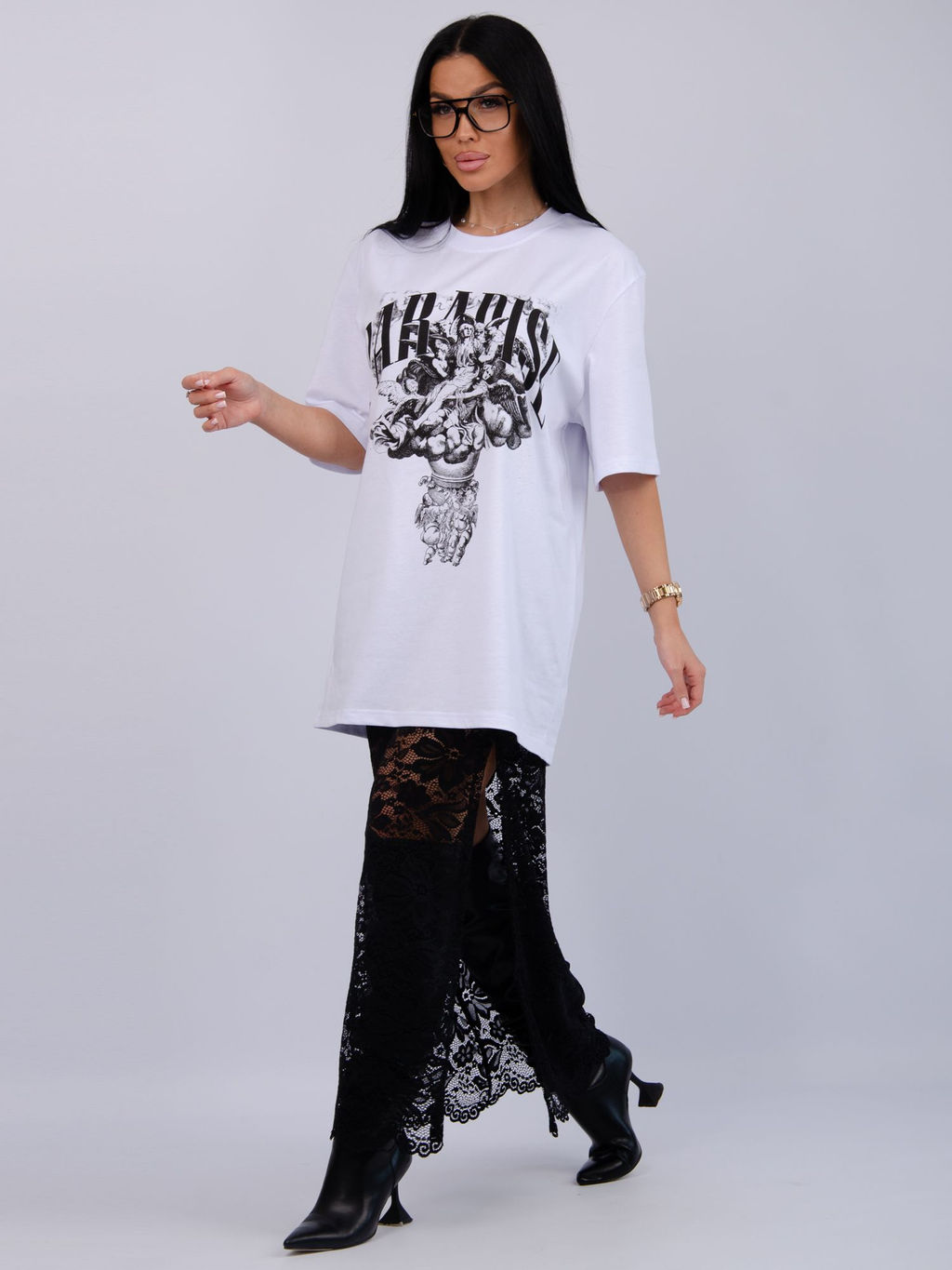 Костюм Монохром 2 чёрный, трикотаж - Малина фото 52