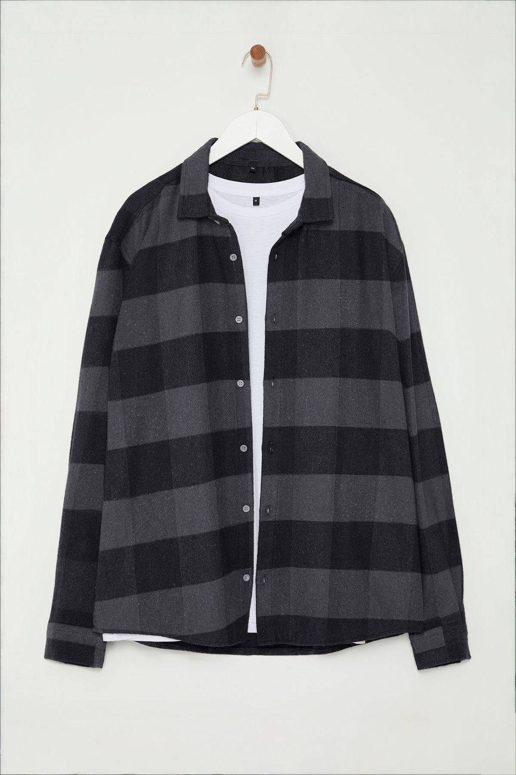 TRENDYOL MAN Siyah Regular Fit K?sl?k Kareli Oduncu Gomlek TMNAW25GO00014 - Trendyolmilla фото 5