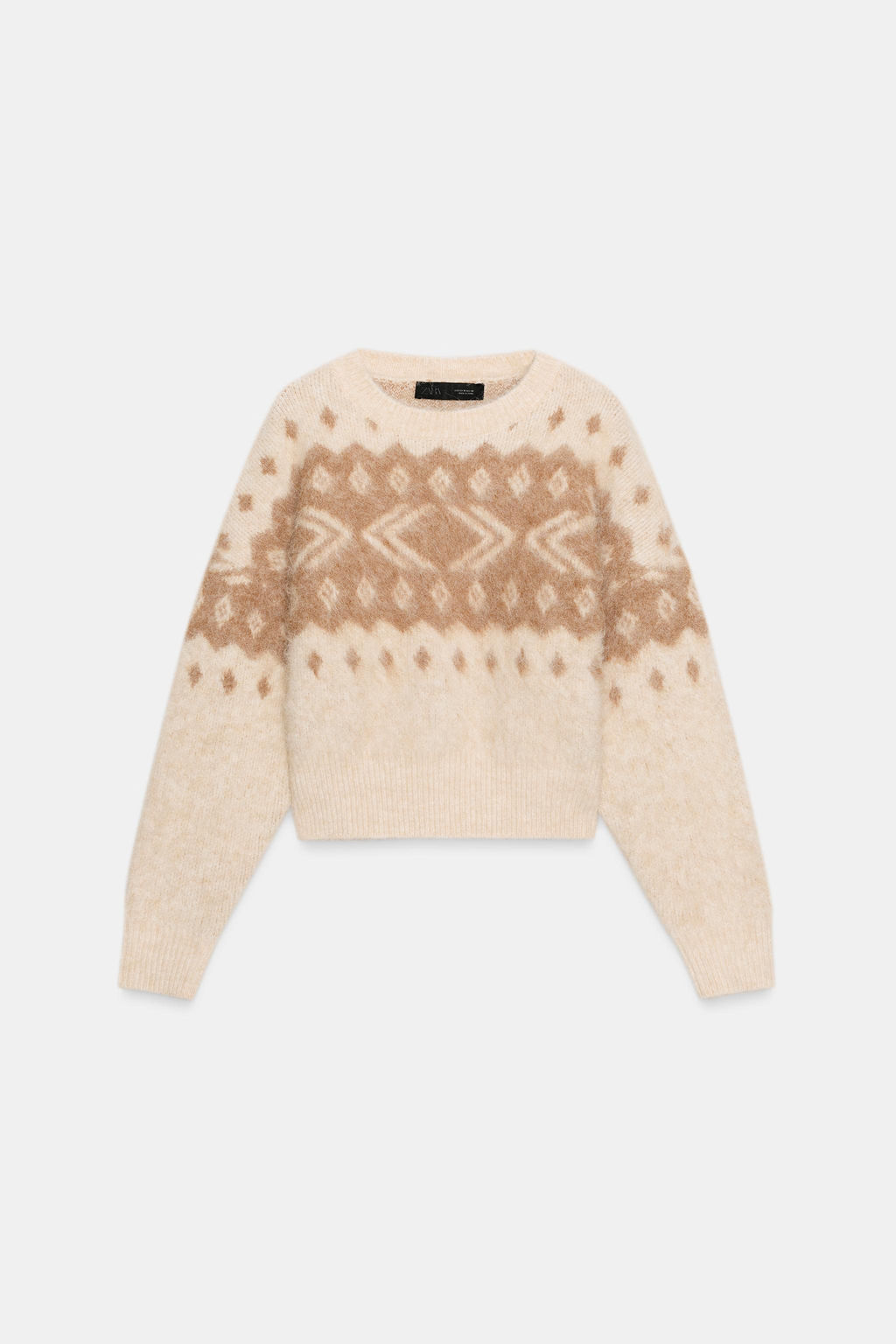 BRUSHED EFFECT JACQUARD KNIT JUMPER - Zara фото 3