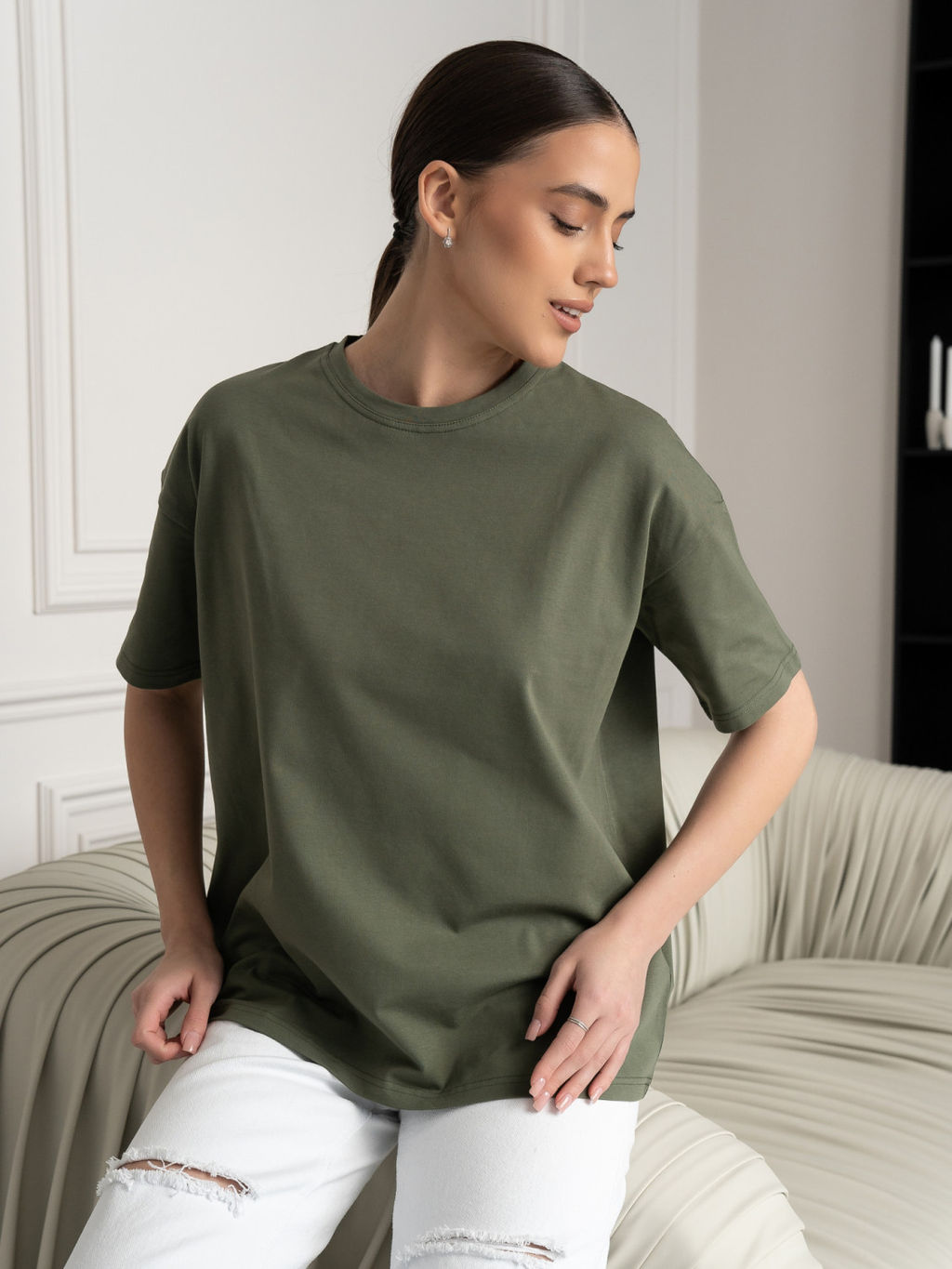 Футболка унисекс Оверсайз, цв. Хаки