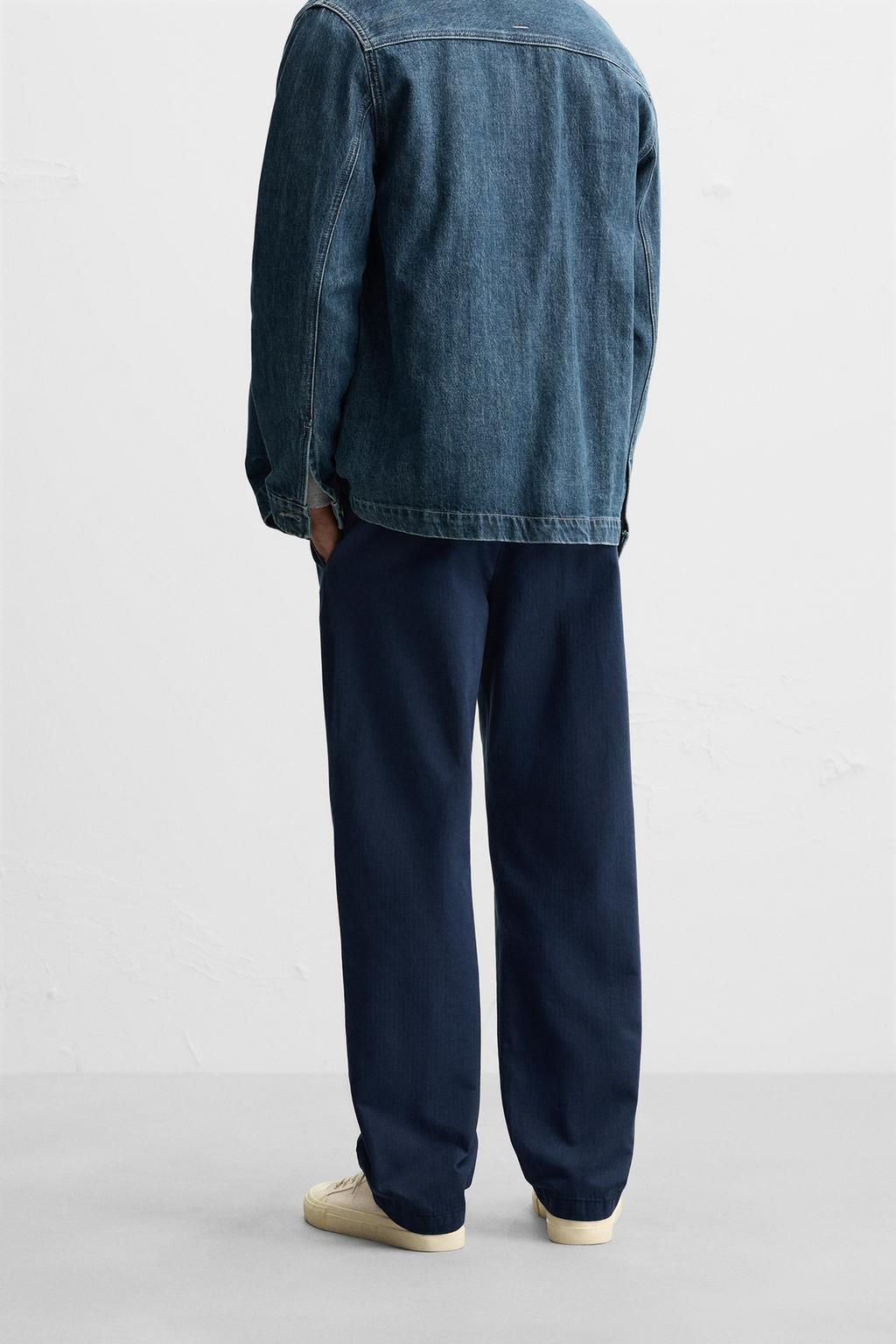 TEXTURED COTTON TROUSERS - Zara фото 3