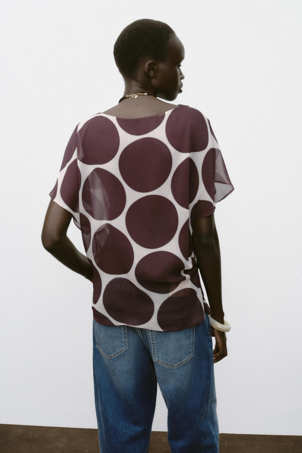 SHEER POLKA DOT TOP - Zara фото 16