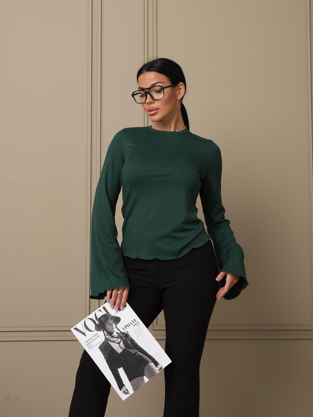 Лонгслив в рубчик мод.2028 - Барболета фото 51