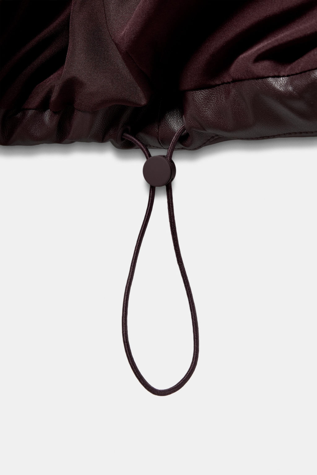 WATER-REPELLENT WINDPROOF QUILTED FAUX LEATHER ANORAK