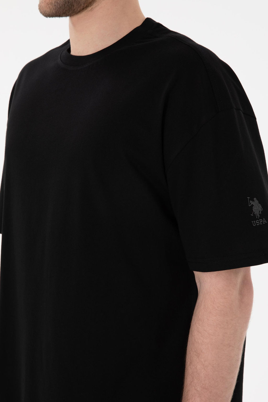 Erkek Long Fit Bisiklet Yaka Siyah Basic Ti__rt Sepette S_rpriz _ndirim - U.s. polo assn фото 7