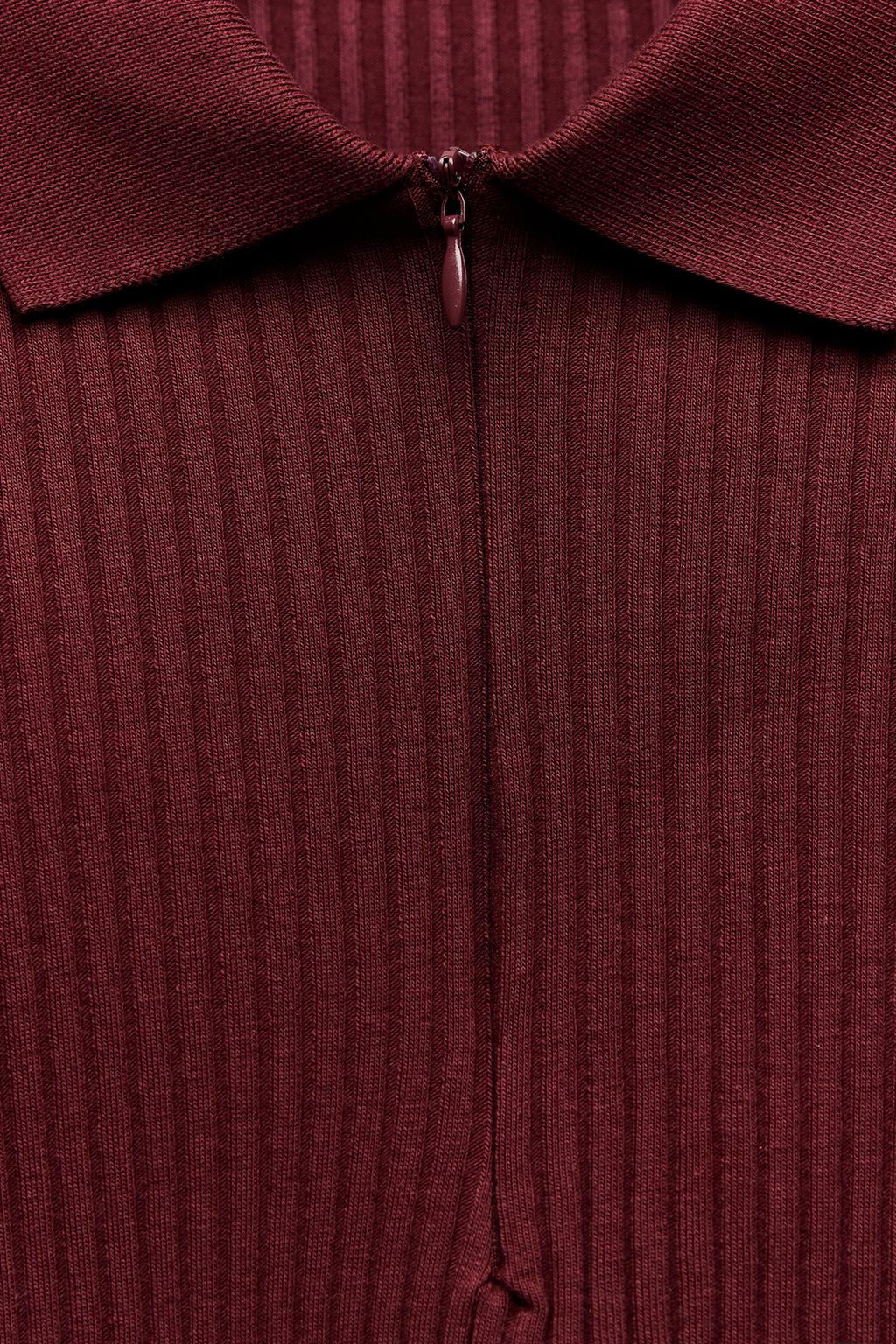 RIBBED POLO NECK T-SHIRT - Zara фото 19