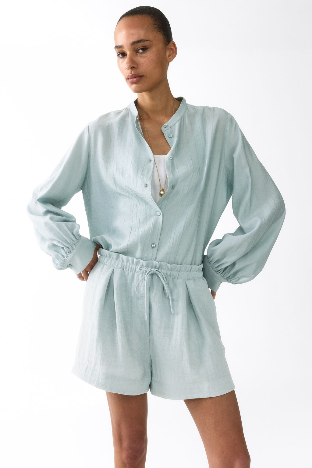 Pantal?n corto con cord?n de ajuste - H&m фото 8