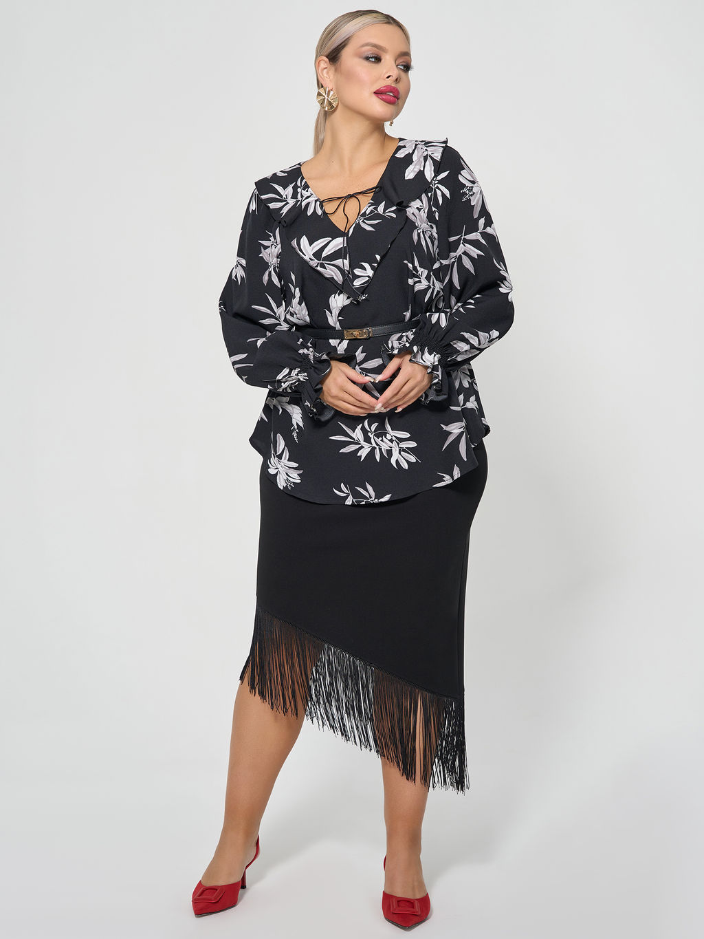 Блузка 0059-26 черный муар