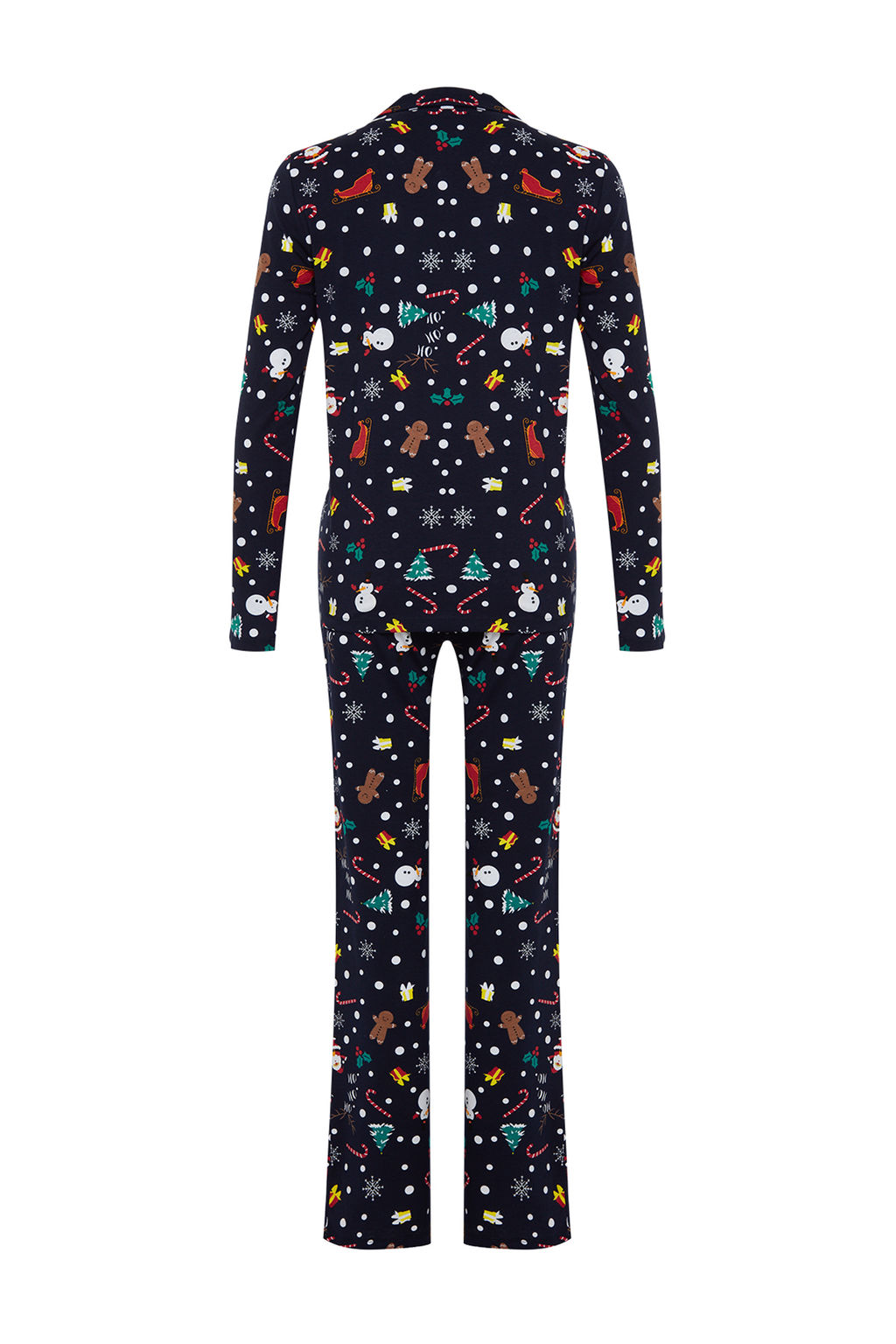 Trendyolmilla Lacivert %100 Pamuklu K?s Temal? Orme Pijama Tak?m? THMAW22PT1212  фото 8