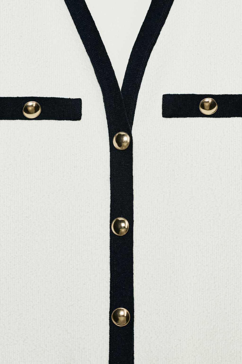 TOP CUELLO POLO TEXTURA / Crudo / Marino - Zara фото 7