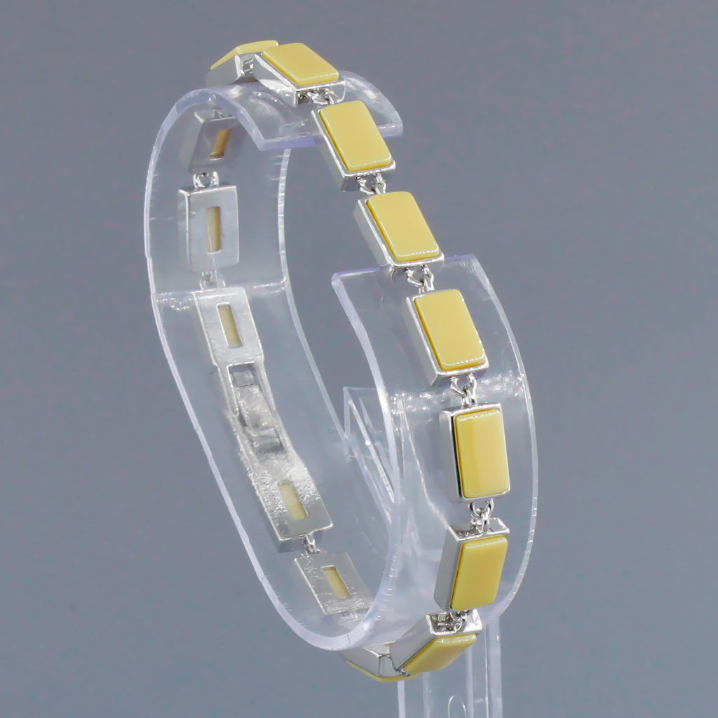 Браслет Канти из желтой керамики покрытие светлый металл - Agat77 фото 2