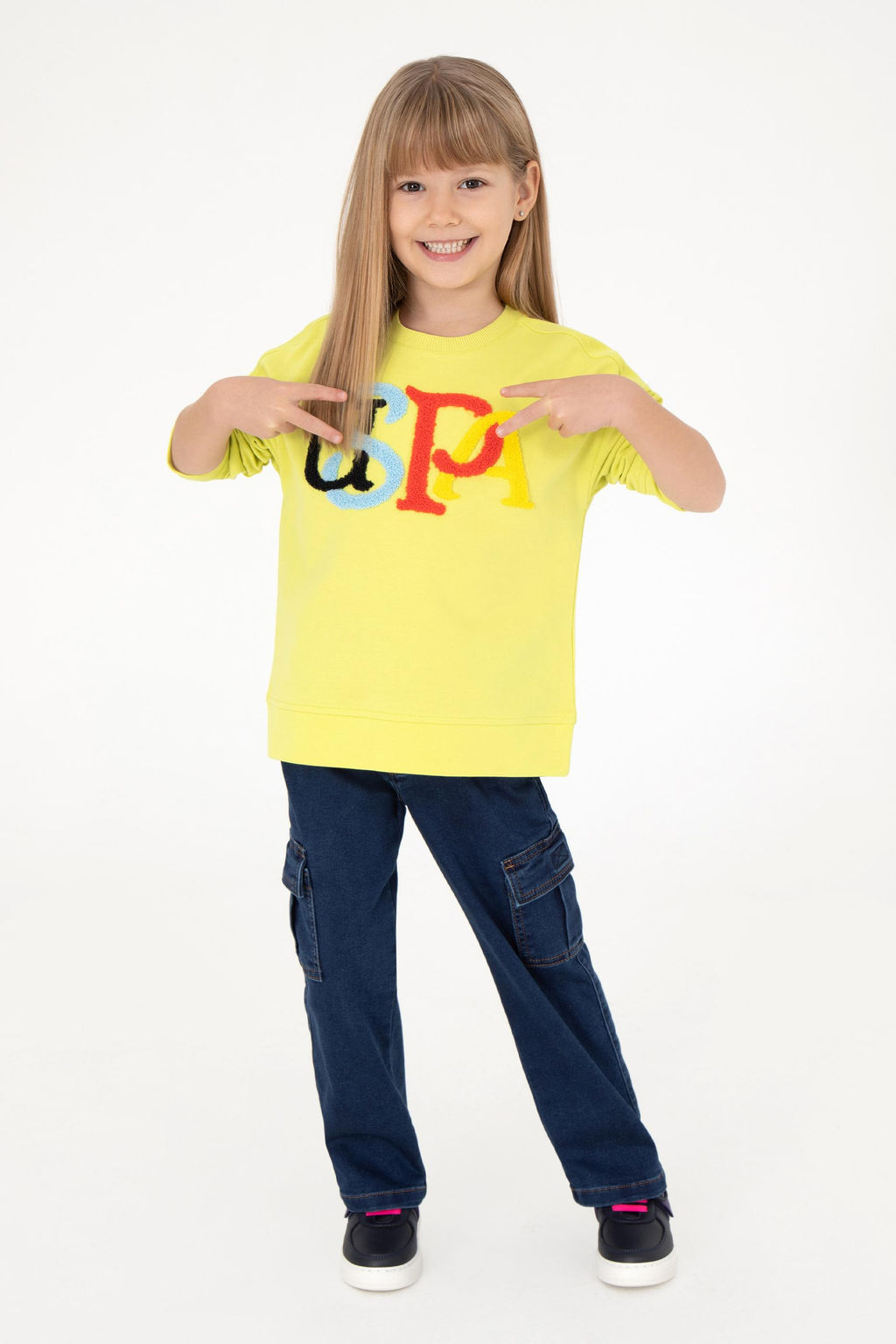 Толстовка для девочек фисташкового цвета Неожиданная скидка в корзине - U.s. polo assn фото 2