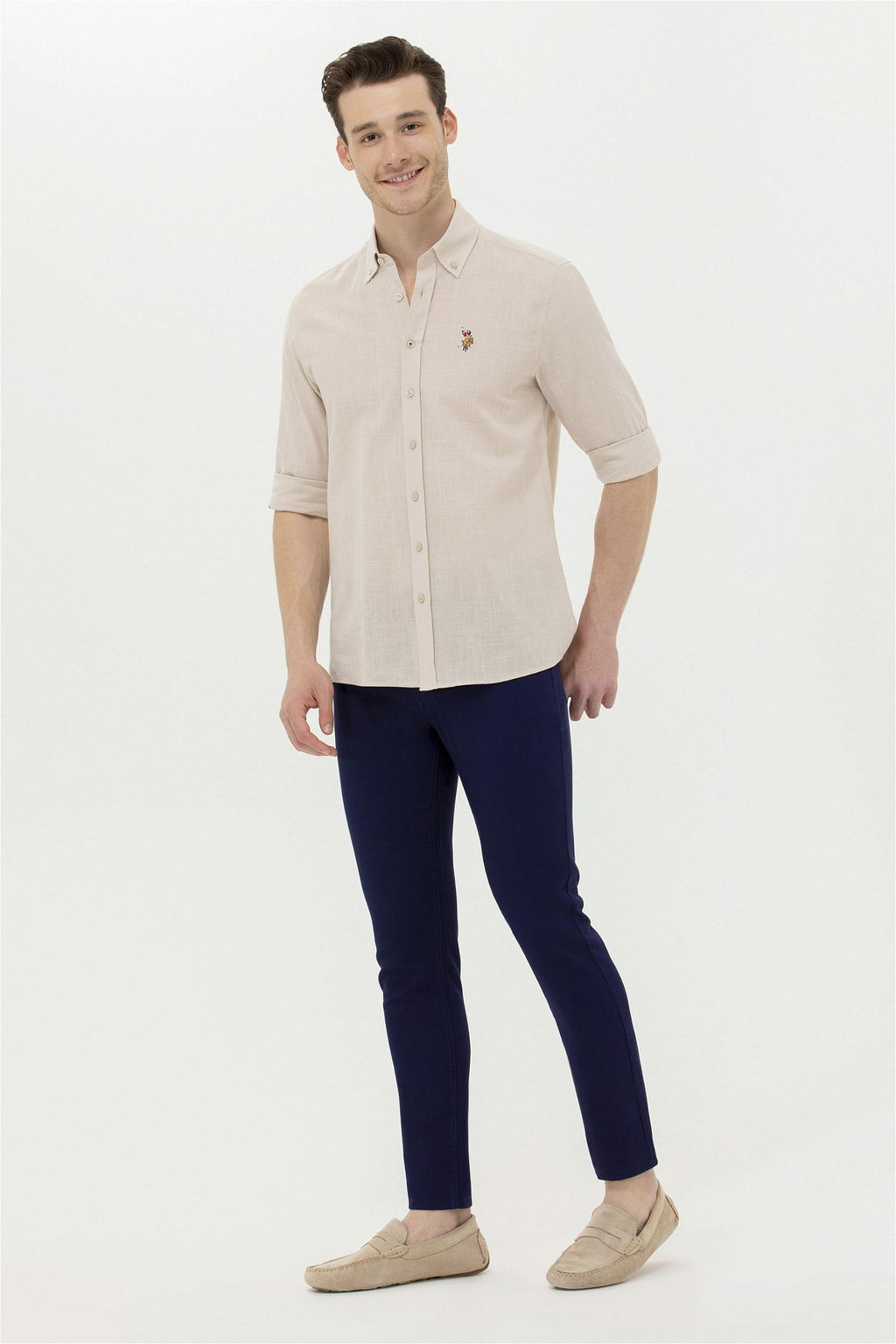 Мужские темно-синие брюки из плотной ткани - U.s. polo assn фото 8