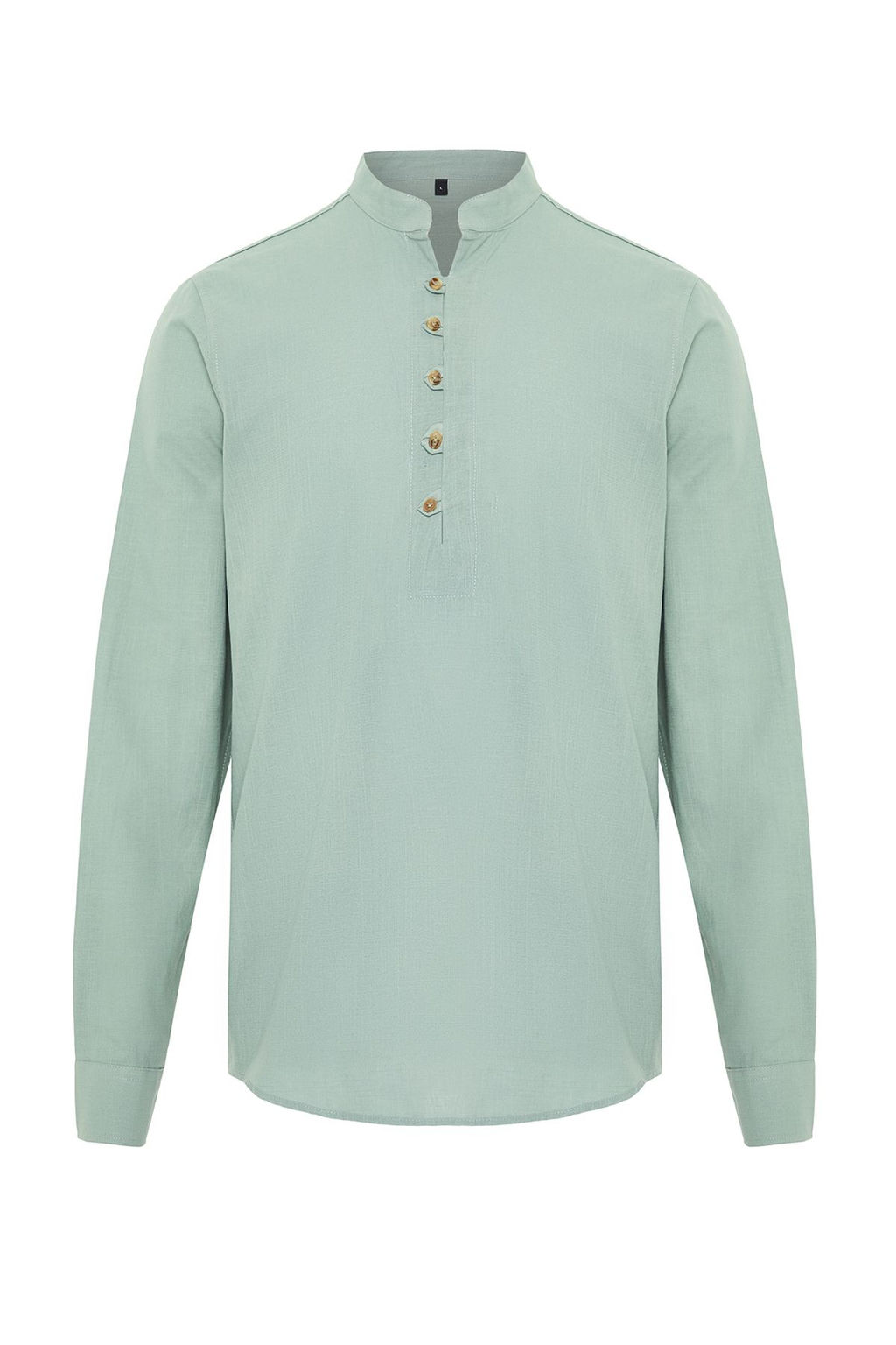 TRENDYOL MAN Mavi Slim Fit Yar?m Patl? Dugmeli Hakim Yaka Keten Gorunumlu Gomlek TMNSS20GO0097 - Trendyolmilla фото 40