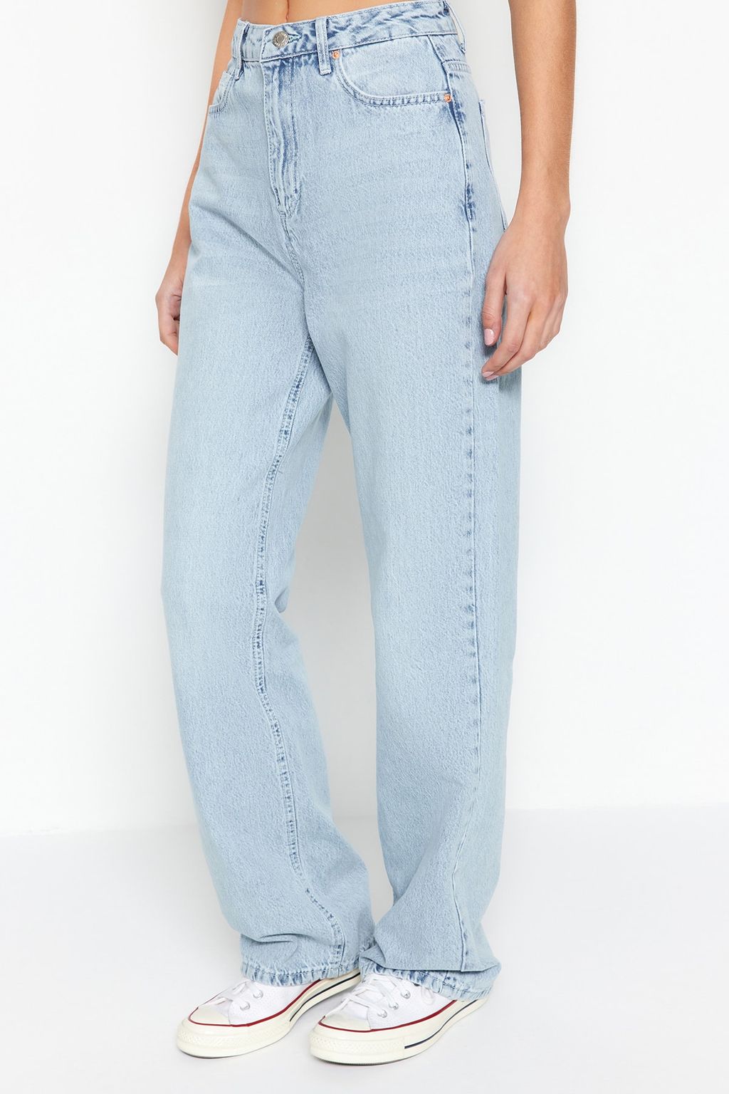 Mavi Yuksek Bel Straight Duz Kesim %100 Pamuk Non-Stretch Jeans TWOSS22JE0242