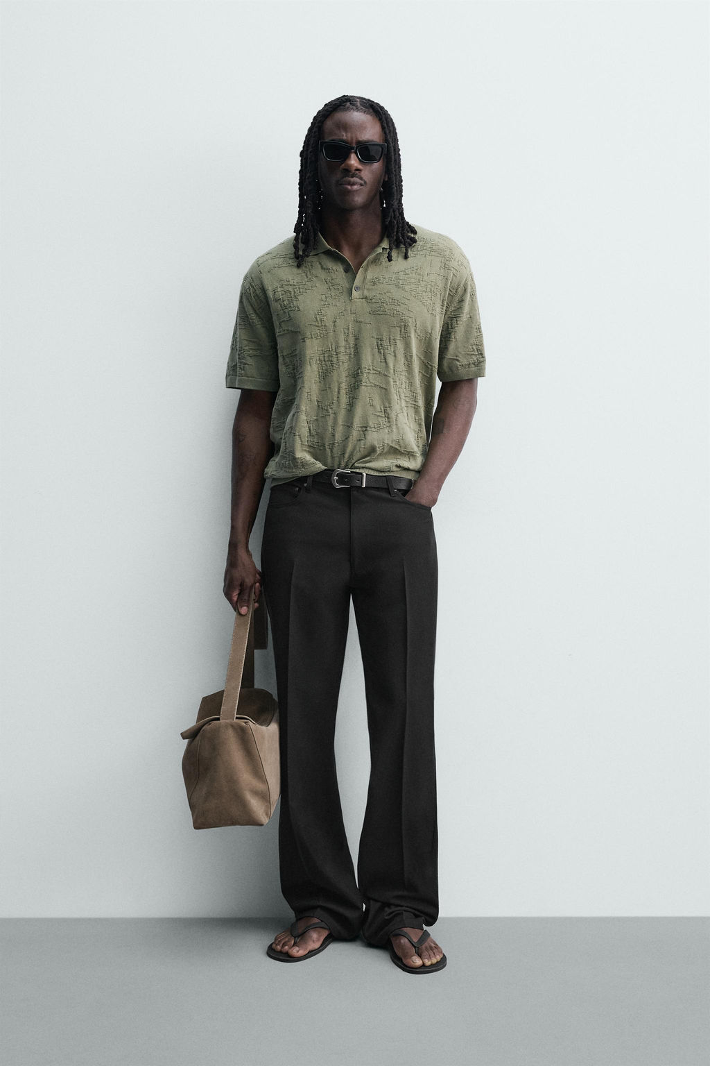 POLO PUNTO RELAXED FIT JACQUARD / Verde