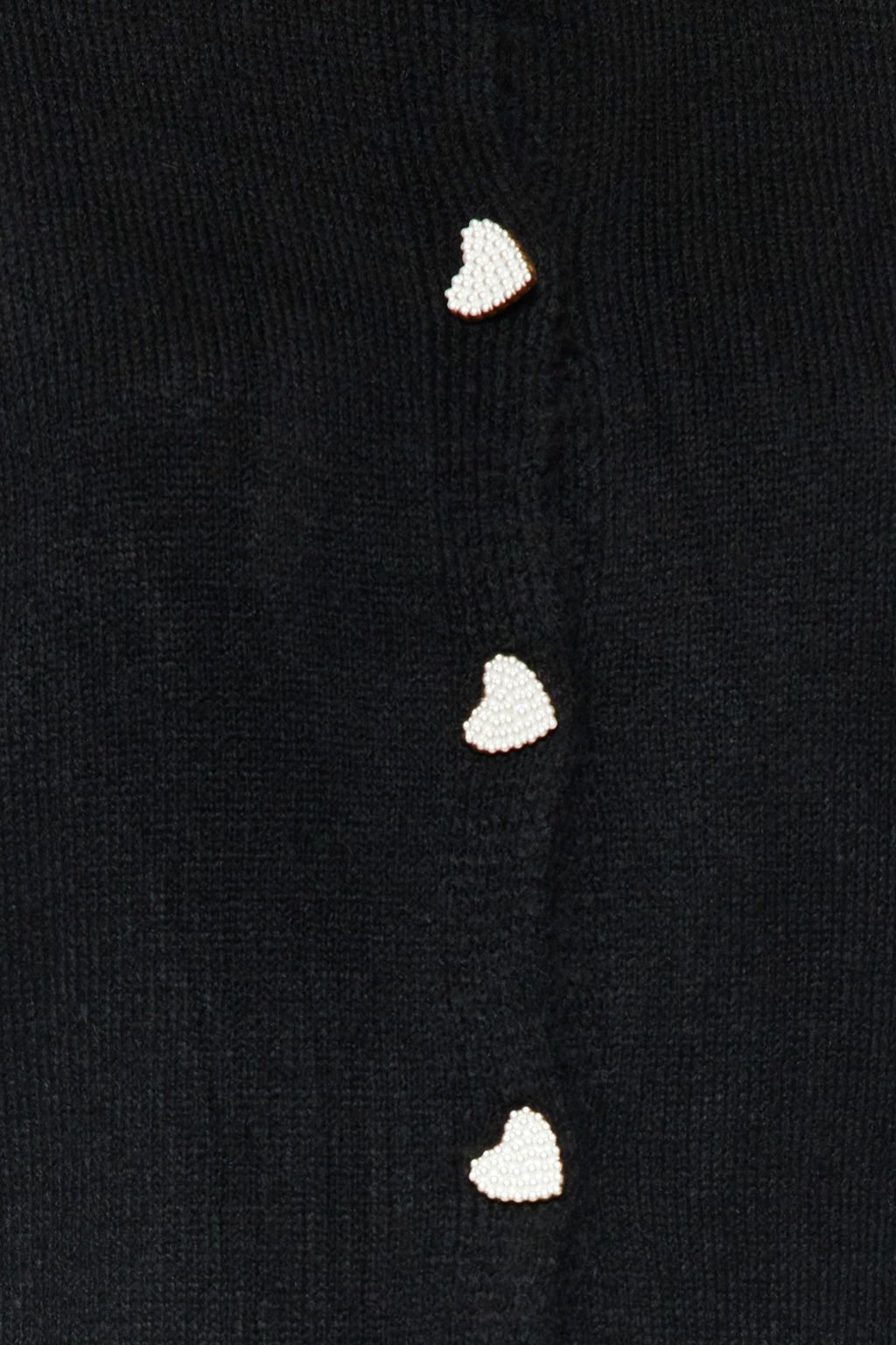 Siyah Yumusak Dokulu Mucevher Dugmeli Ceket Gorunumlu Triko H?rka TWOAW22HI0044