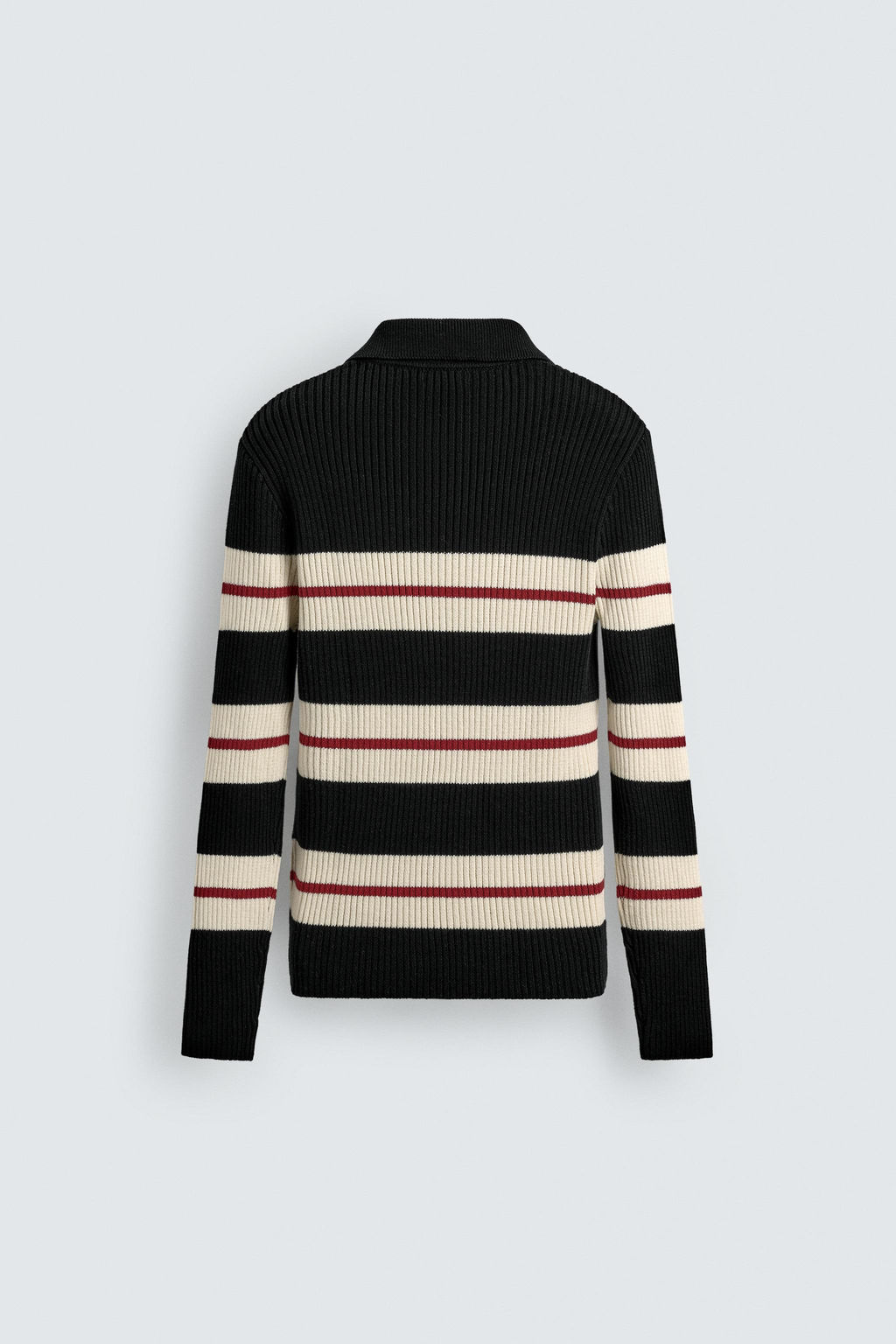 STRIPED JACQUARD KNIT POLO SHIRT - Zara фото 9