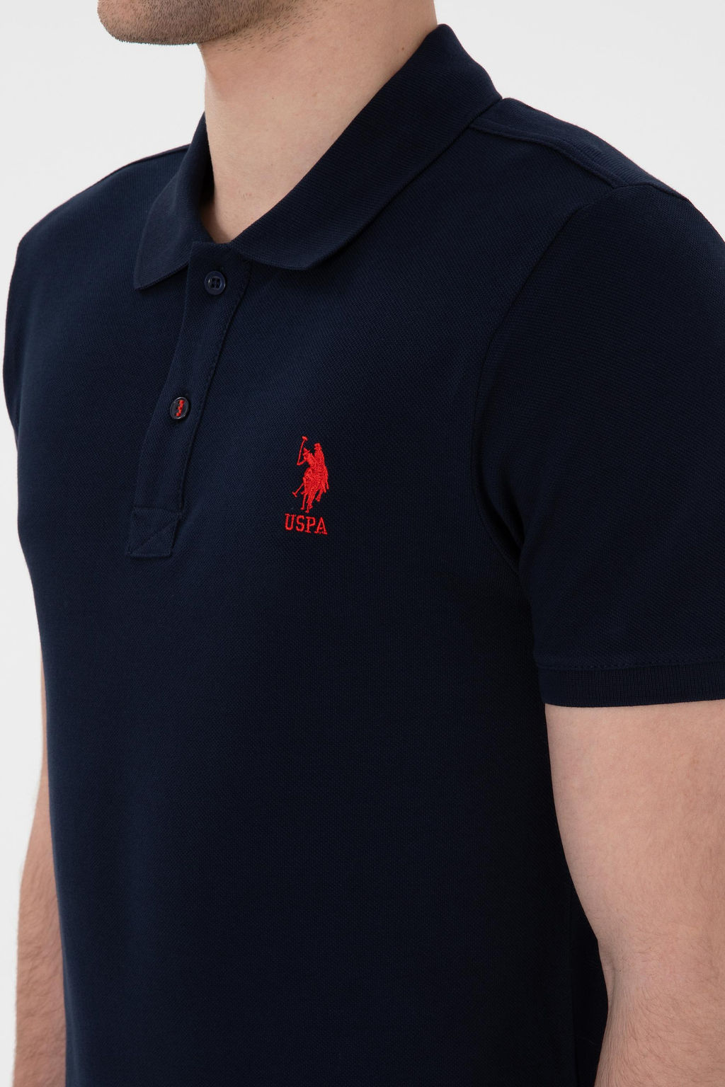 Erkek Slim Fit Polo Yaka Koyu Lacivert Basic Ti__rt Sepette S_rpriz _ndirim - U.s. polo assn фото 14