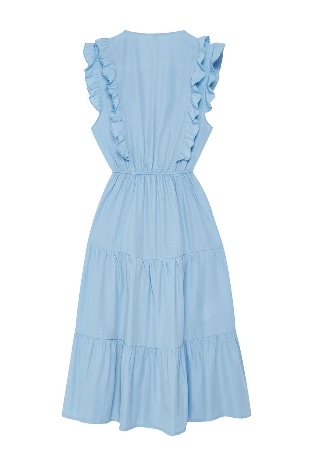 TRENDYOLMILLA Siyah Duz Midi Skater Form F?rf?r Detayl? Dokuma Elbise TWOSS24EL01073 фото 7