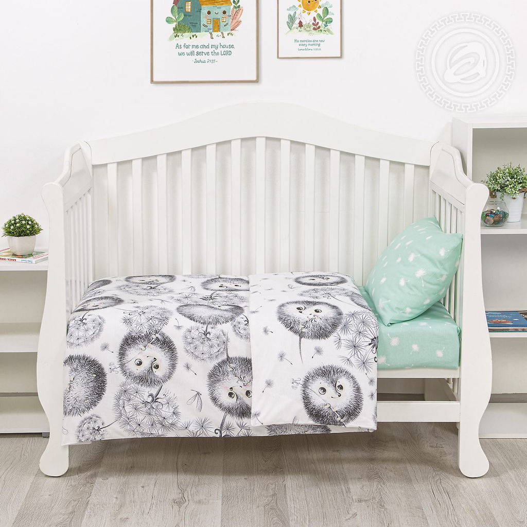 Ежата Детский/Пододеяльник: 1 шт. - 147*112; Простыня: 1 шт. - 150*110; Наволочка: 1 шт. - 40*60; Поплин ясельный - Артпостелька фото 2