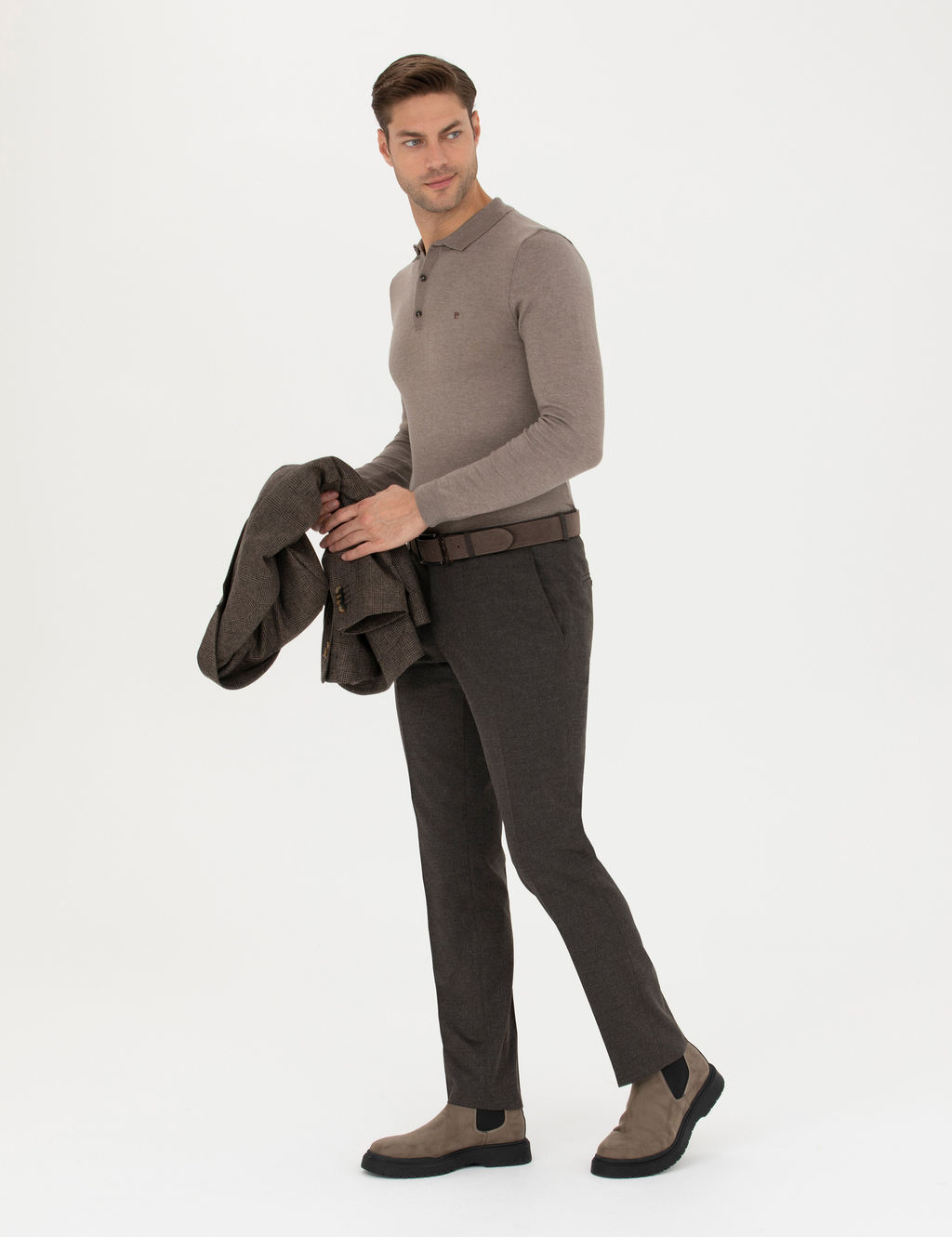 Kahverengi Slim Fit Kuma_ Pantolon