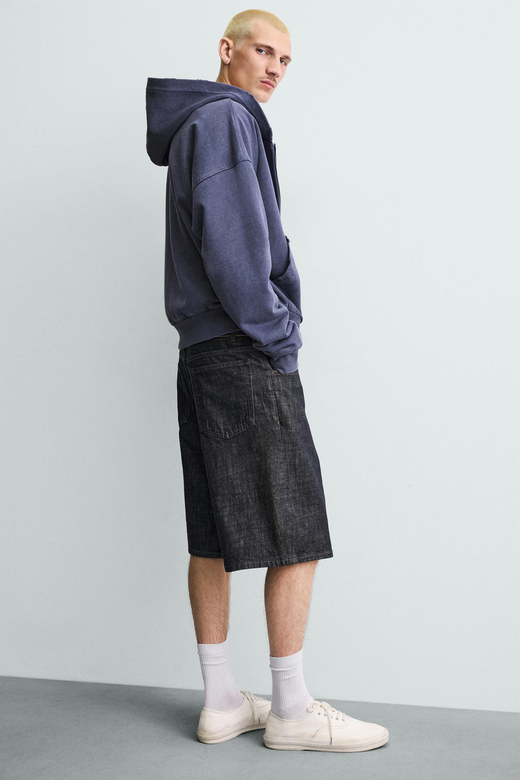 BERMUDA DENIM BAGGY FIT / ?ndigo - Zara фото 6