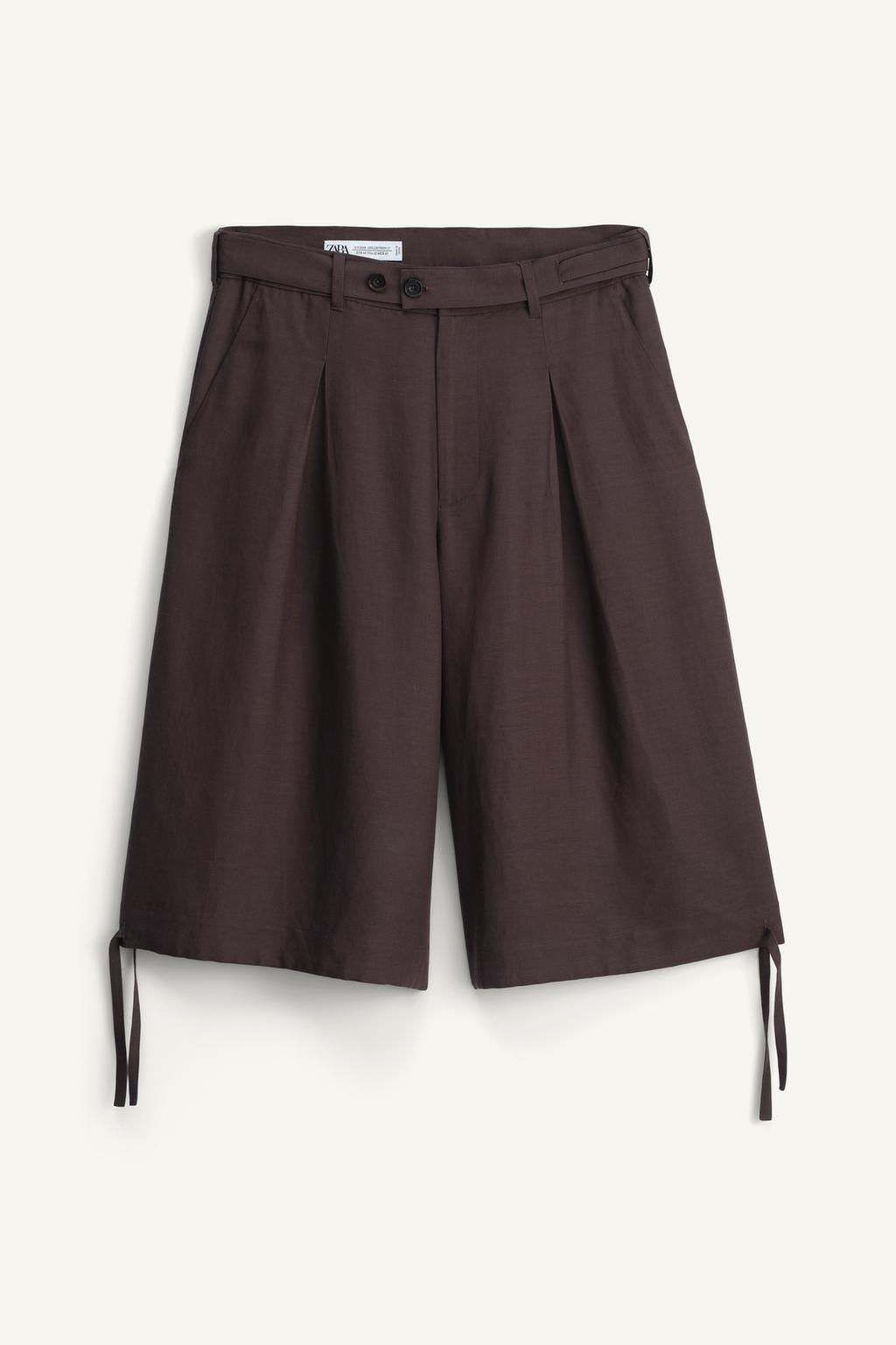 LIMITED EDITION LYOCELL-LINEN BERMUDA SHORTS - Zara фото 5