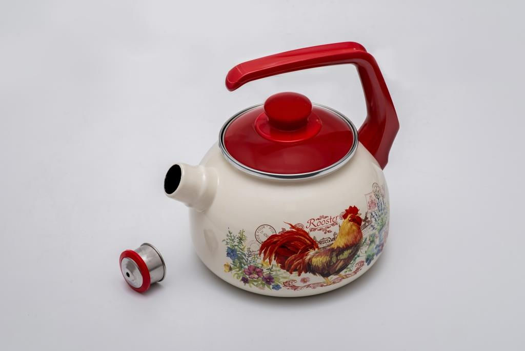 ЧАЙНИК СО СВИСТКОМ, БАКЕЛИТОВОЙ РУЧКОЙ ЗОЛОТОЙ ПЕТУШОК 2,5 Л - Metrot фото 3