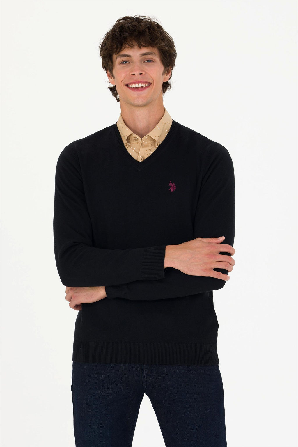 U. S. Polo Assn Мужской черный базовый свитер - U.s. polo assn фото 10