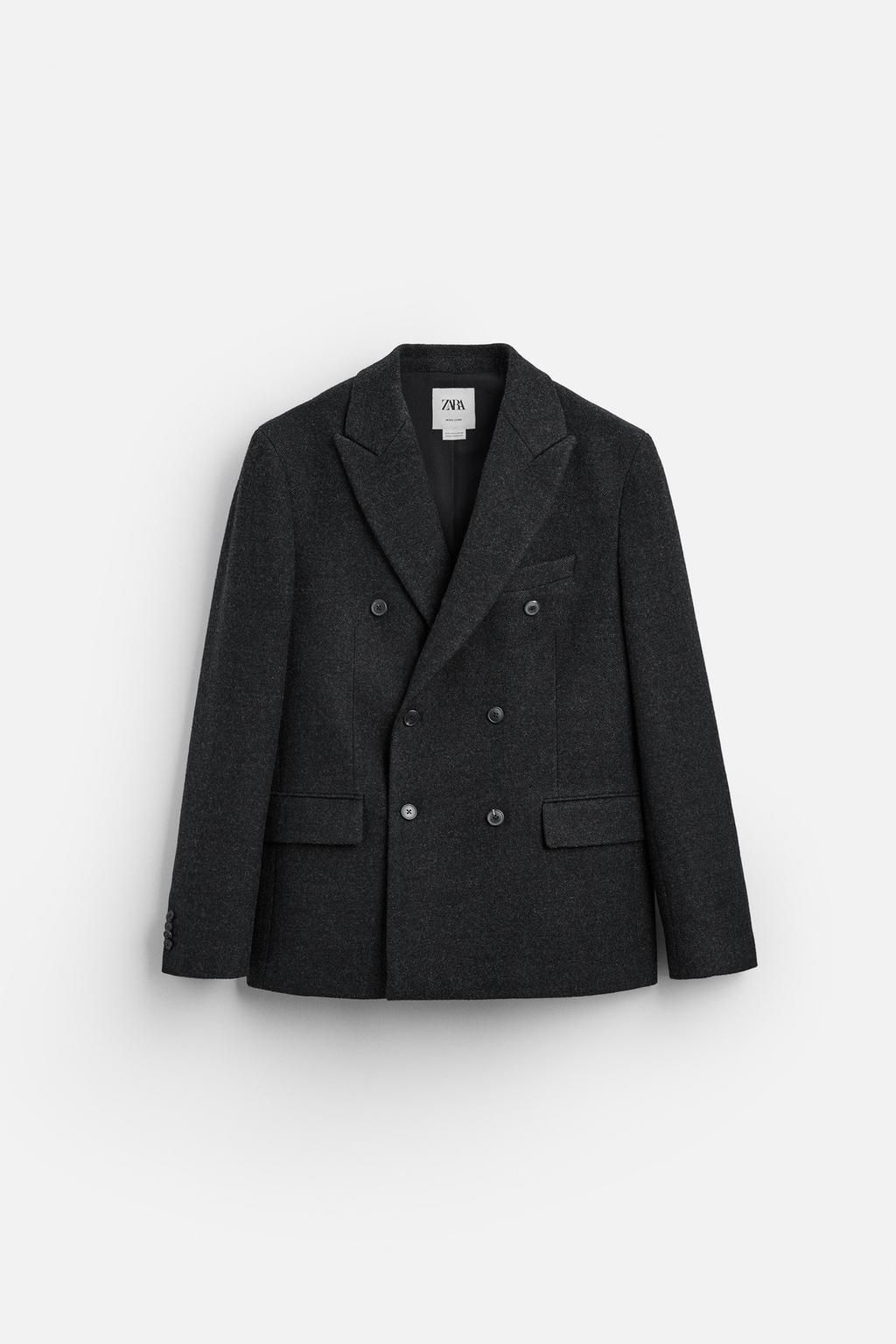 DOUBLE-BREASTED WOOL BLAZER - Zara фото 6